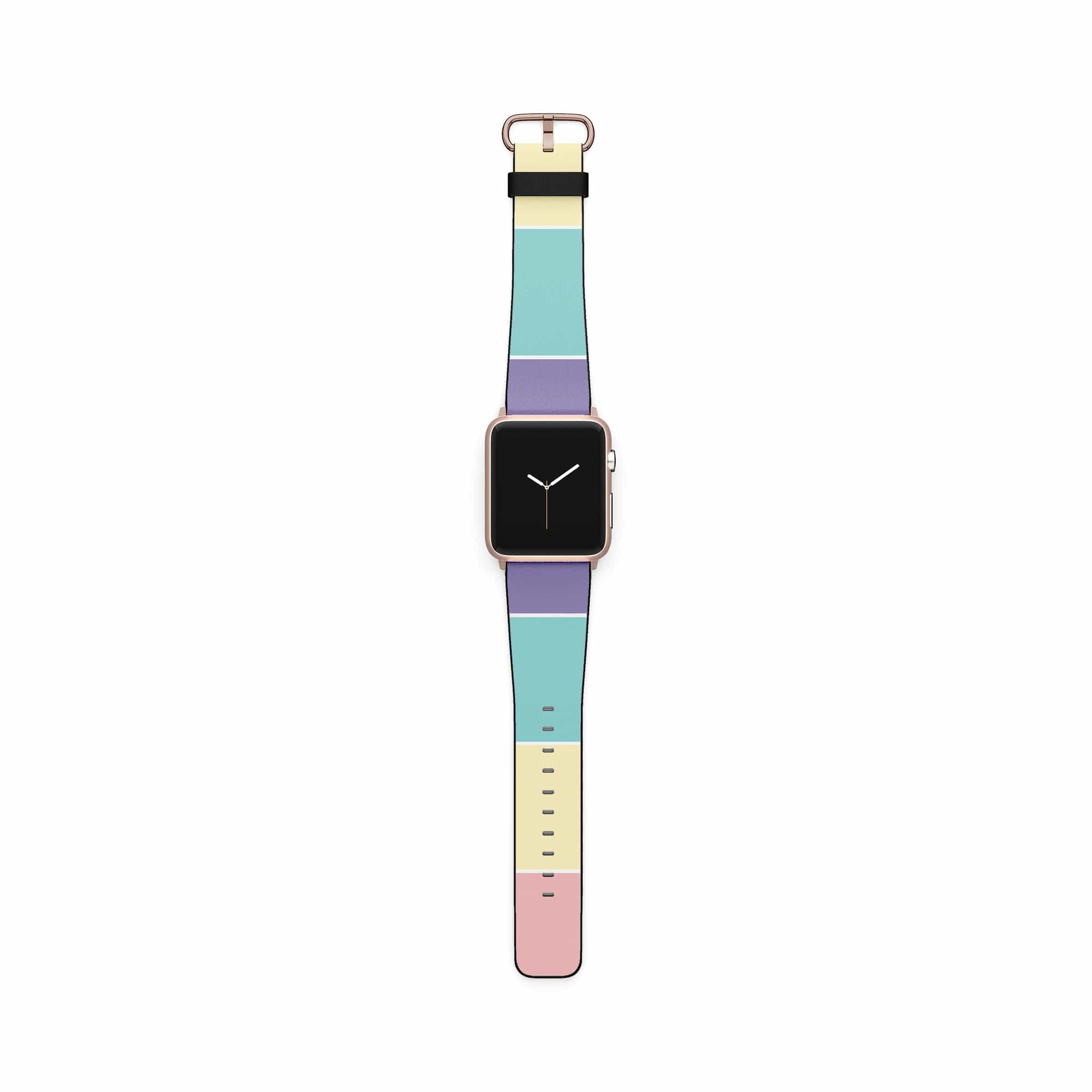 Pastel Stacks | Rectangle Shapes Apple Watch Band for 38/40/41 mm Watch in Rose Gold