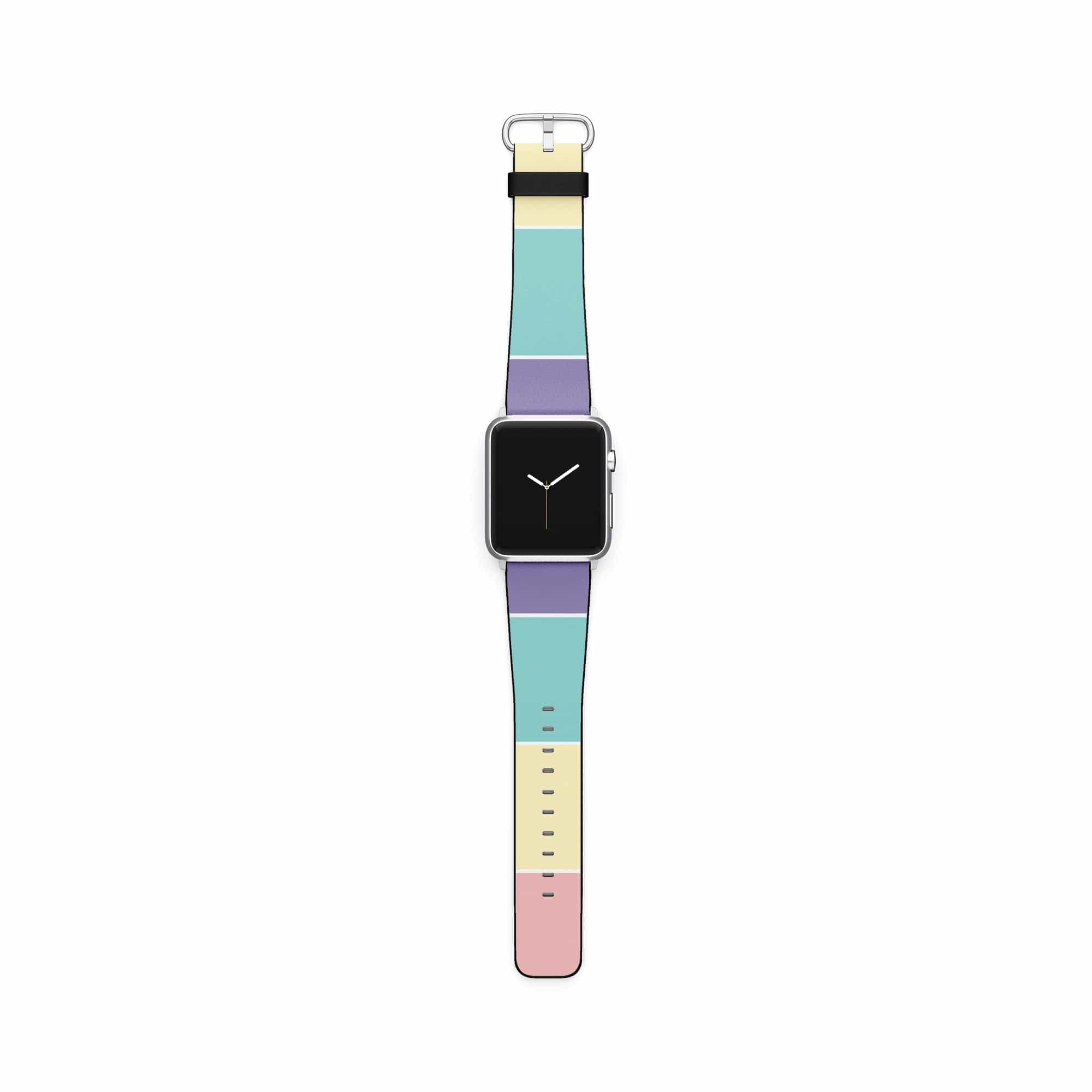 Pastel Stacks | Rectangle Shapes Apple Watch Band for 38/40/41 mm Watch in Silver