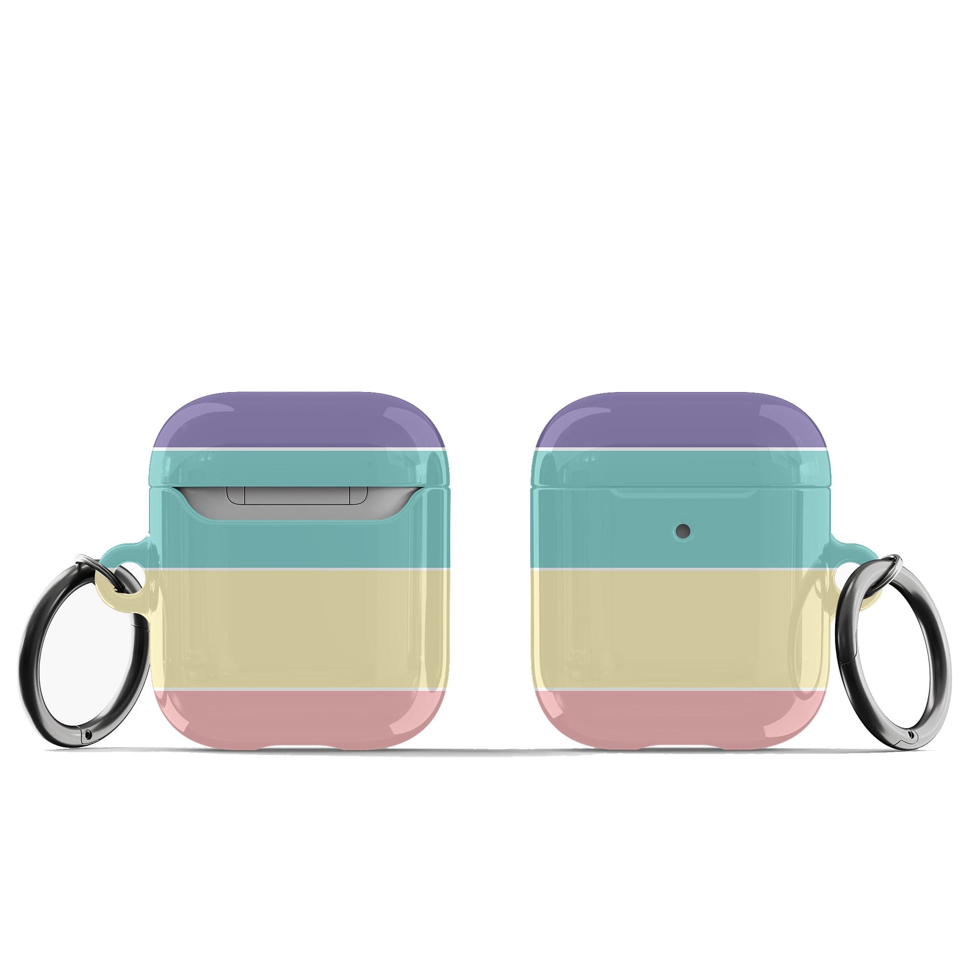 Pastel Stacks | Rectangle Shapes Apple AirPods Case for AirPods 1&2 Black