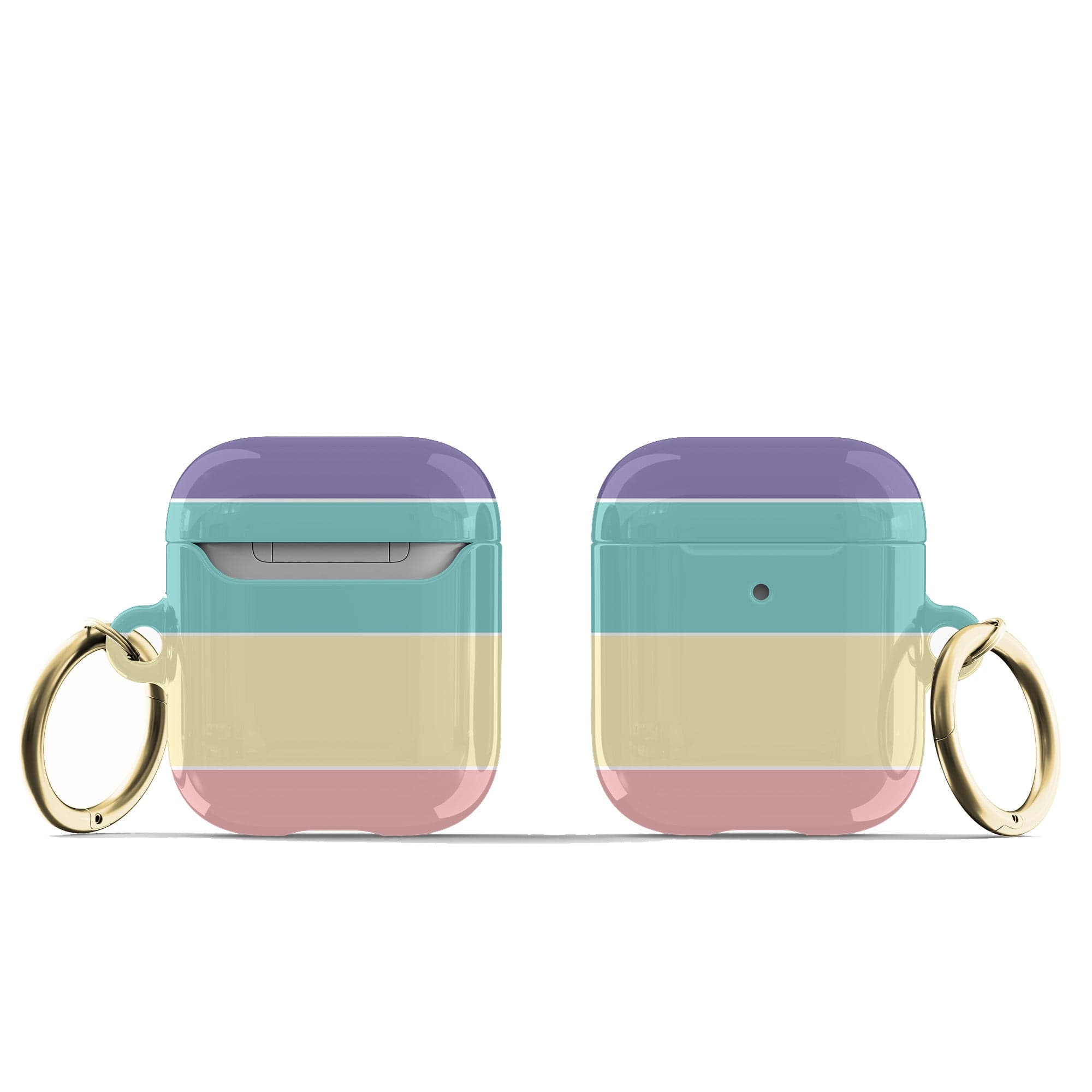 Pastel Stacks | Rectangle Shapes Apple AirPods Case for AirPods 1&2 Gold