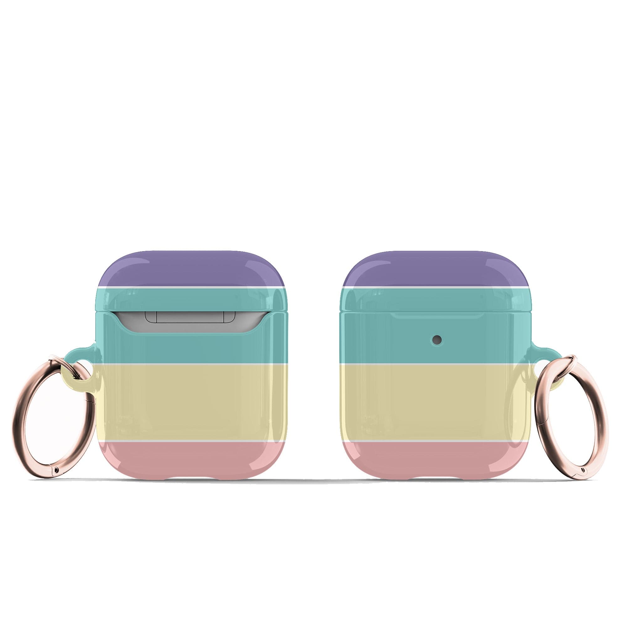 Pastel Stacks | Rectangle Shapes Apple AirPods Case for AirPods 1&2 Rose Gold