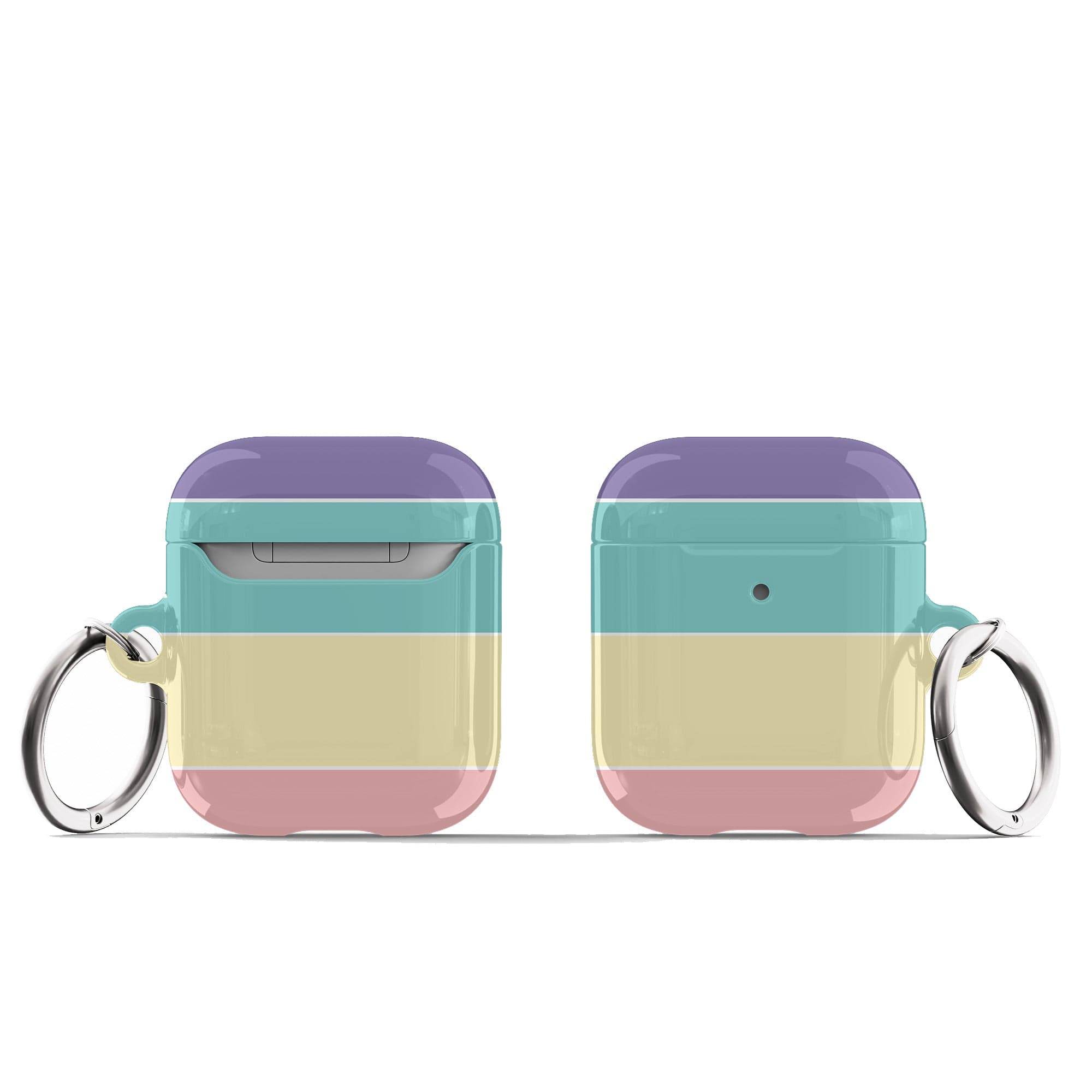 Pastel Stacks | Rectangle Shapes Apple AirPods Case for AirPods 1&2 Silver