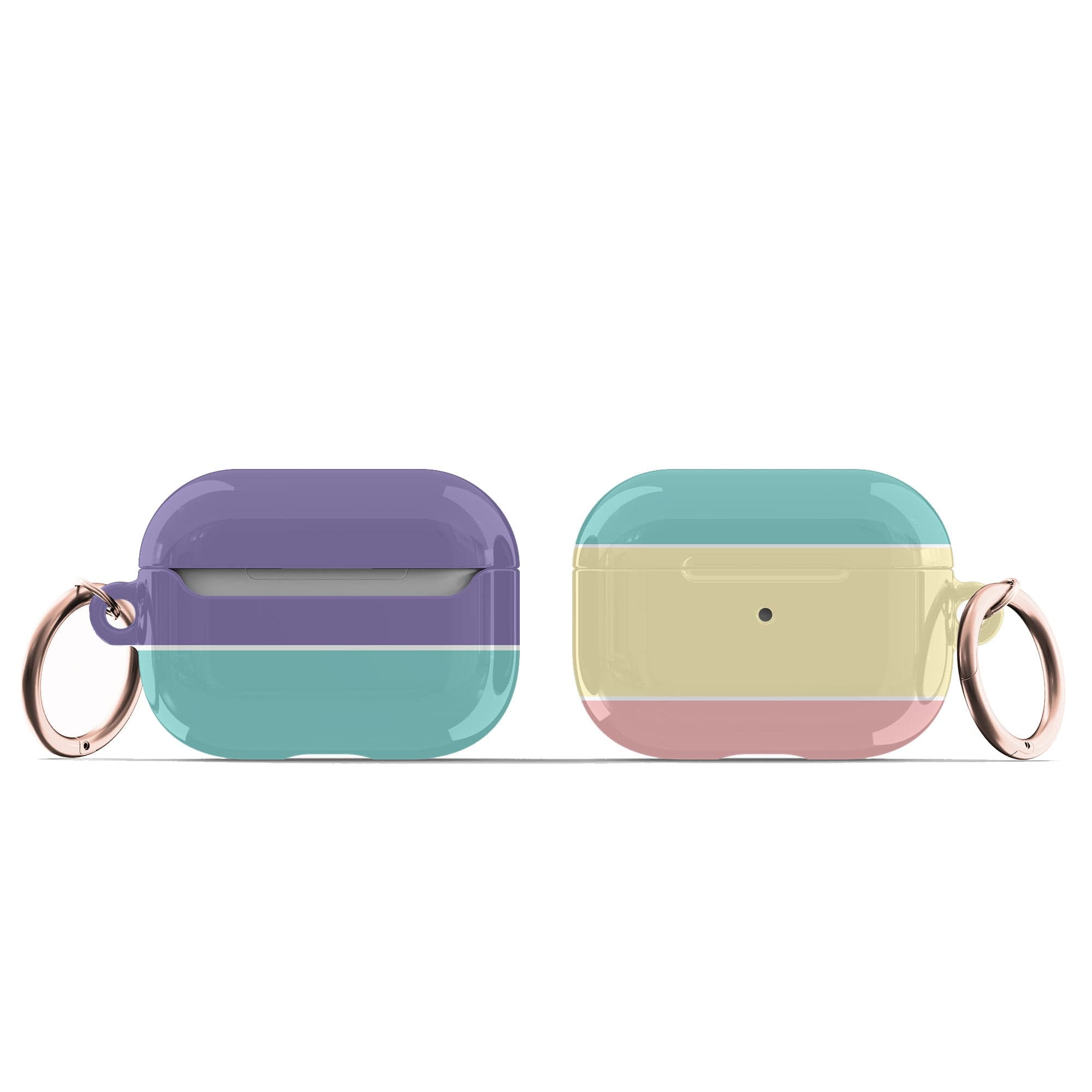 Pastel Stacks | Rectangle Shapes Apple AirPods Case for AirPods 3 & AirPods Pro 1&2 Rose Gold