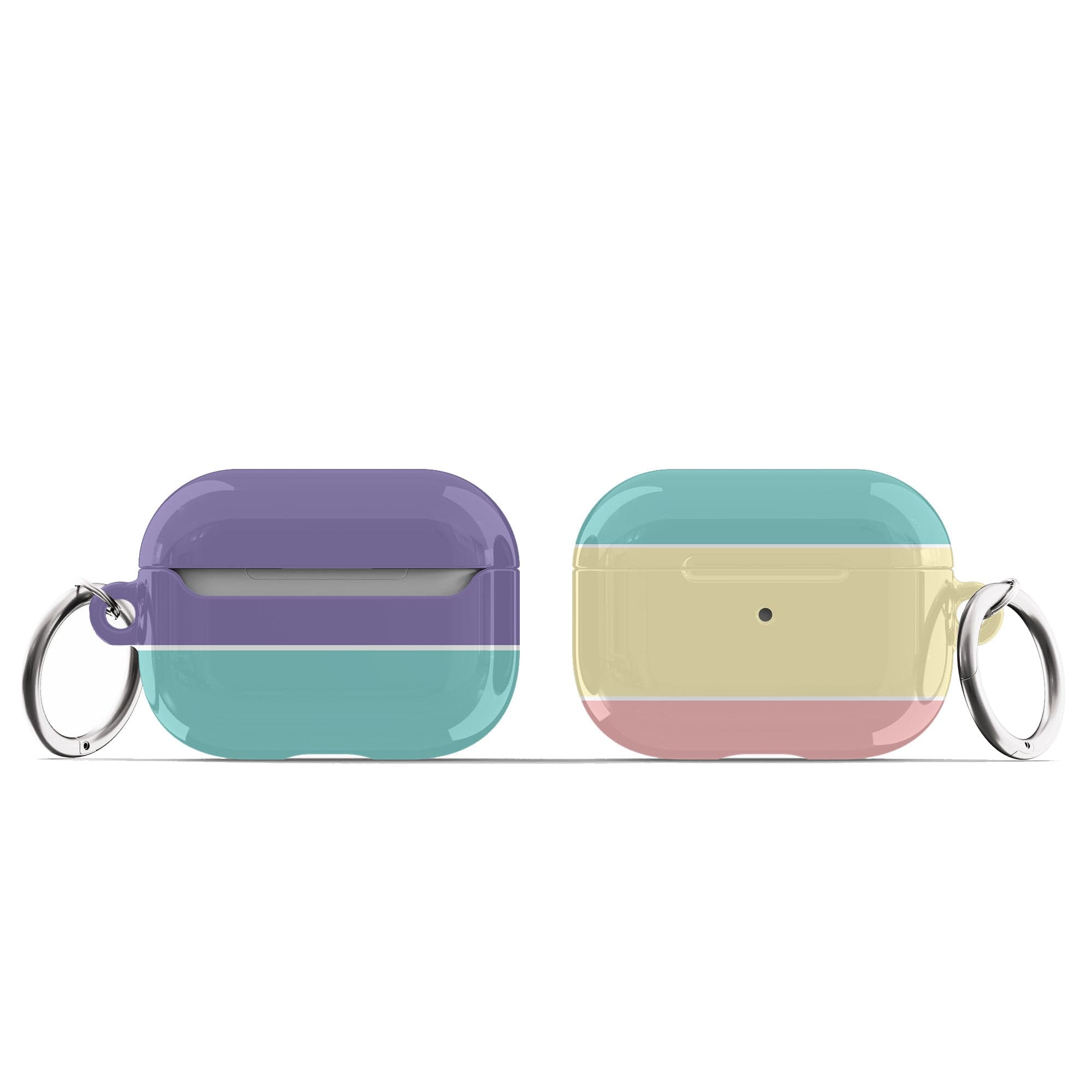 Pastel Stacks | Rectangle Shapes Apple AirPods Case for AirPods 3 & AirPods Pro 1&2 Silver