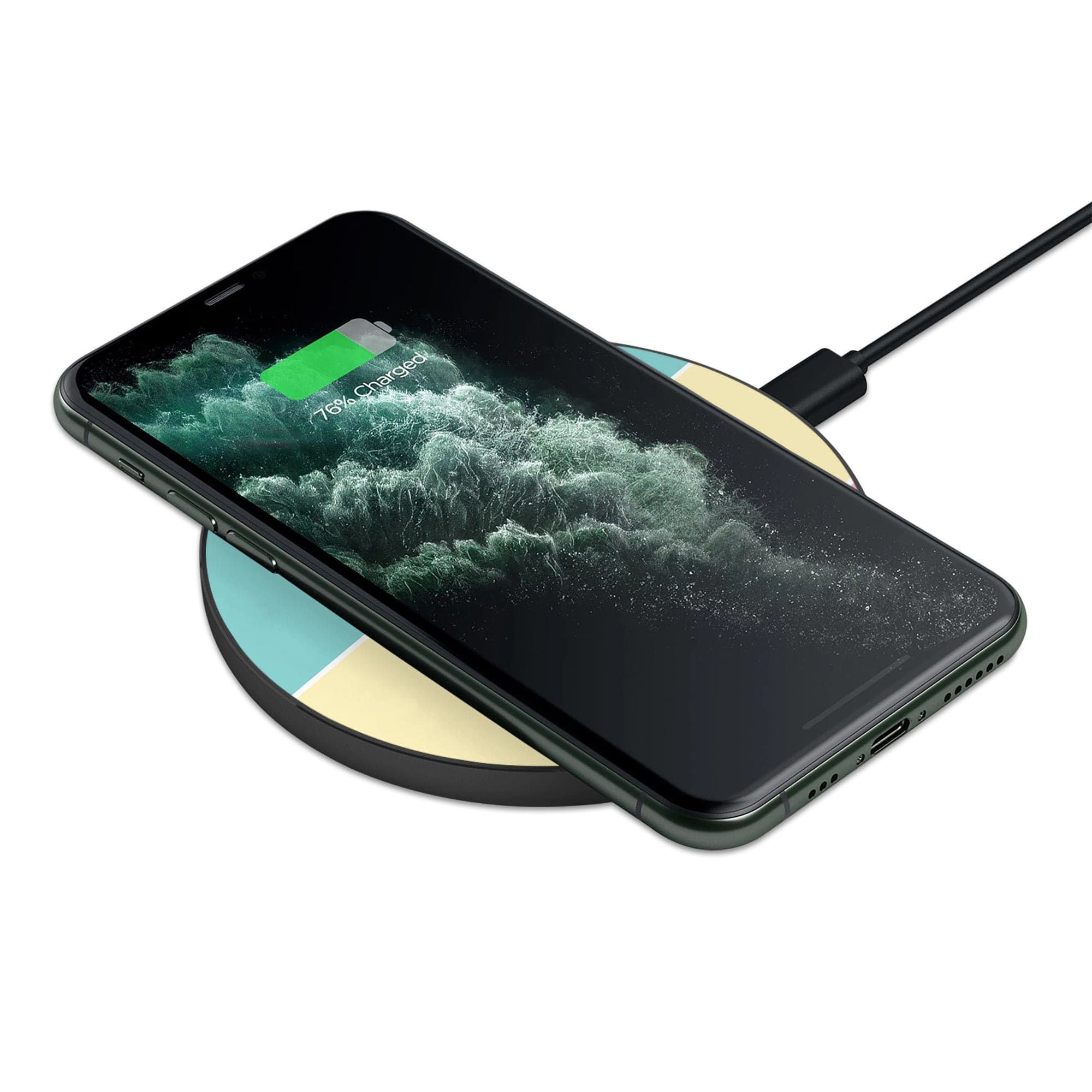 Pastel Stacks | Rectangle Shapes Wireless Charging Pad in Black