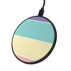 Pastel Stacks | Rectangle Shapes Wireless Charging Pad in Black