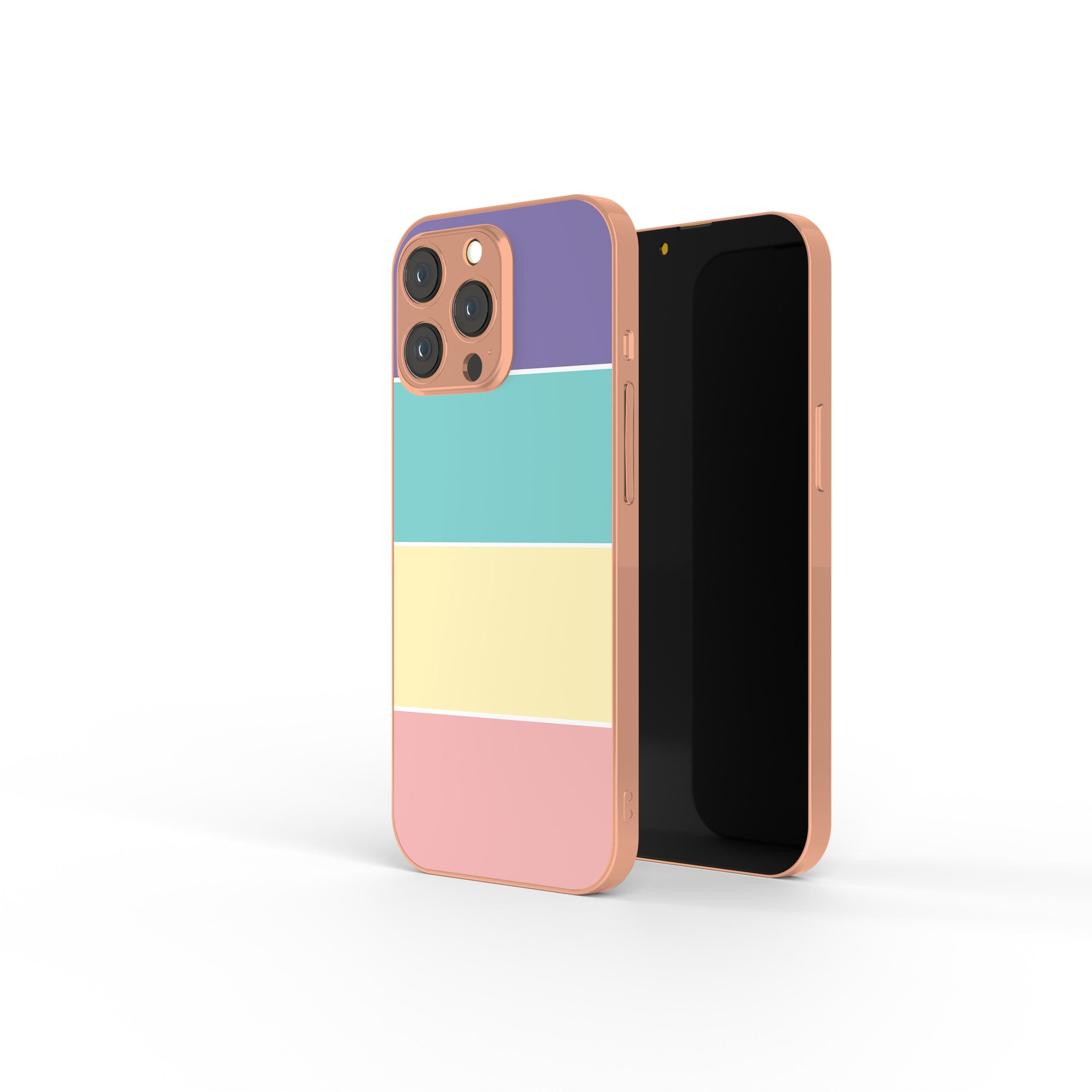 Pastel Stacks | Rectangle Shapes Precious Metals Case in Rose Gold