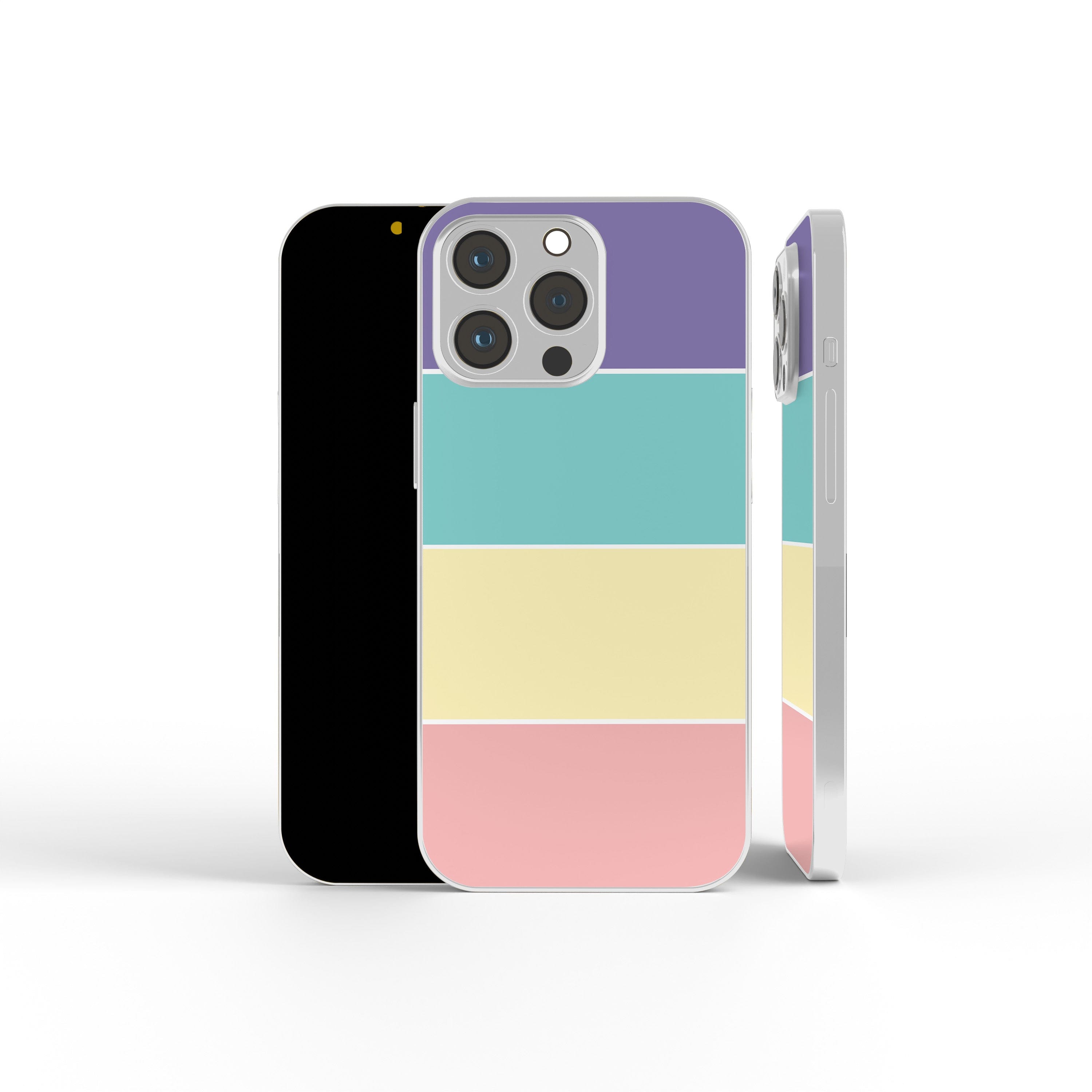 Pastel Stacks | Rectangle Shapes Precious Metals Case in Silver