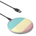 Pastel Stacks | Rectangle Shapes Wireless Charging Pad in Silver