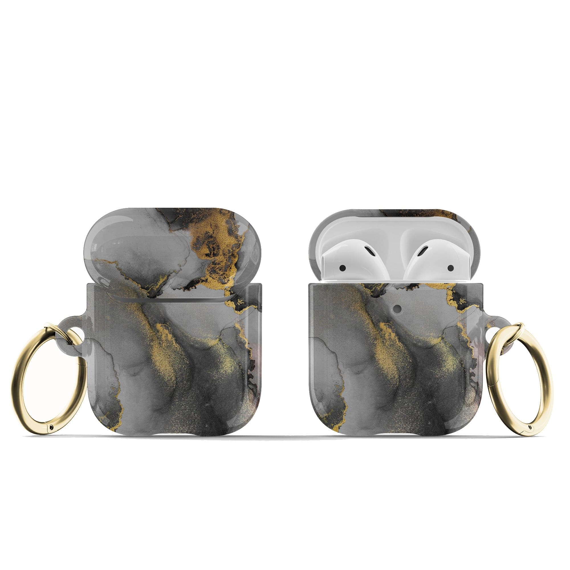 Perfect Gentleman | Marble Apple AirPods Case for AirPods 1&2 Gold