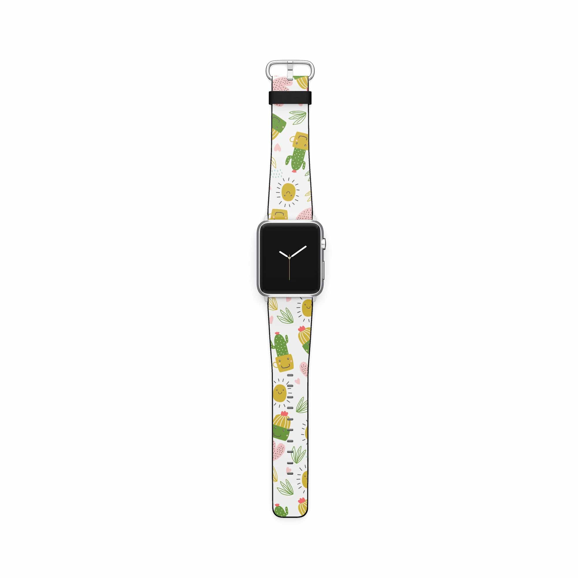 Prickly Sunshine | Cute Cactus Apple Watch Band for 38/40/41 mm Watch in Silver