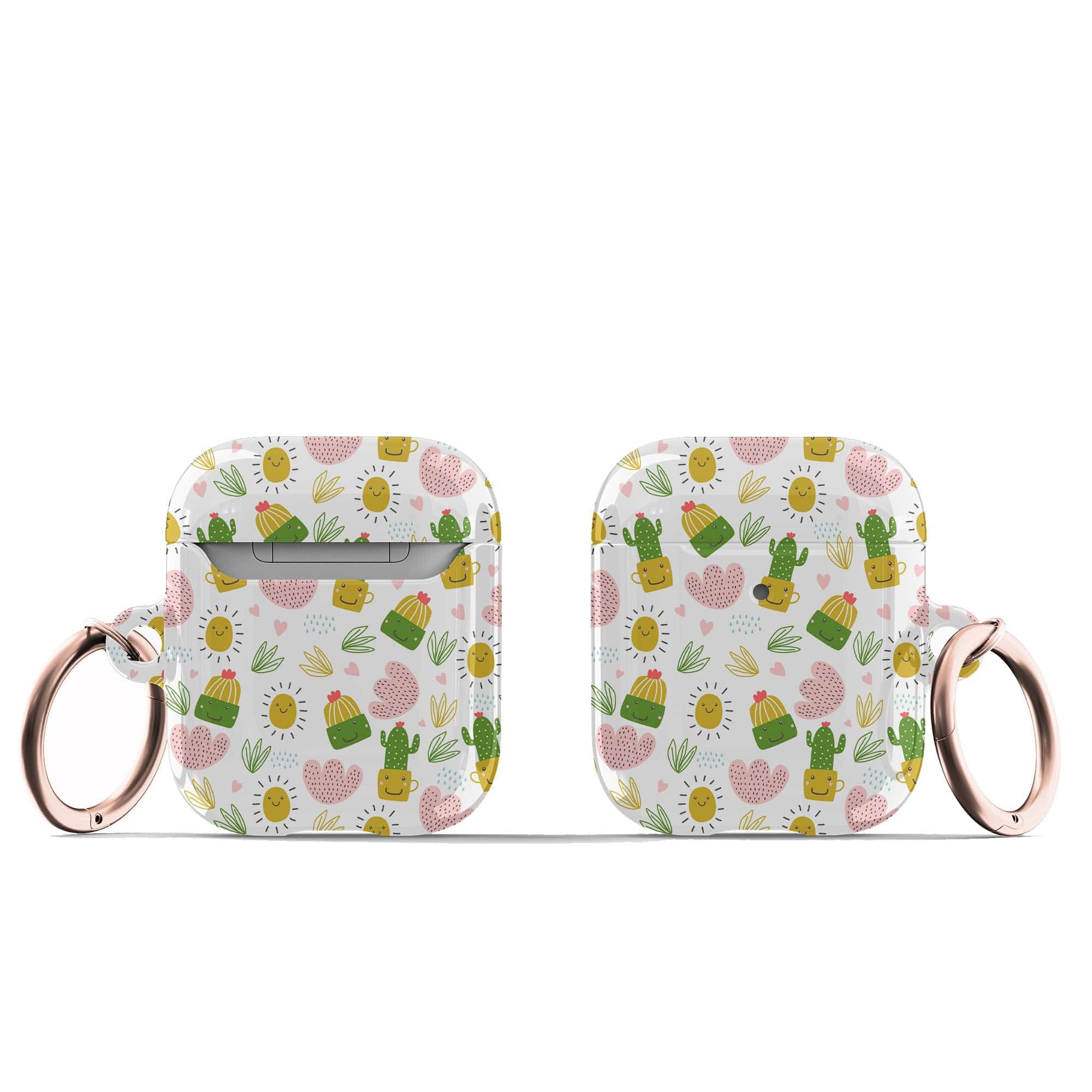 Prickly Sunshine | Cute Cactus Apple AirPods Case for AirPods 1&2 Rose Gold