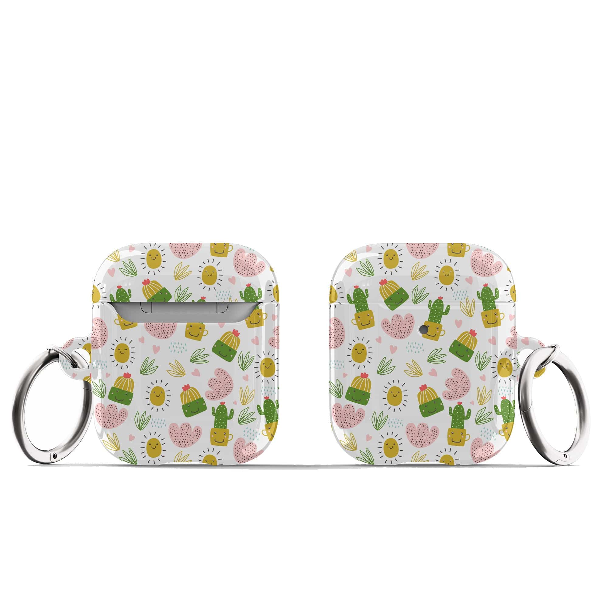 Prickly Sunshine | Cute Cactus Apple AirPods Case for AirPods 1&2 Silver