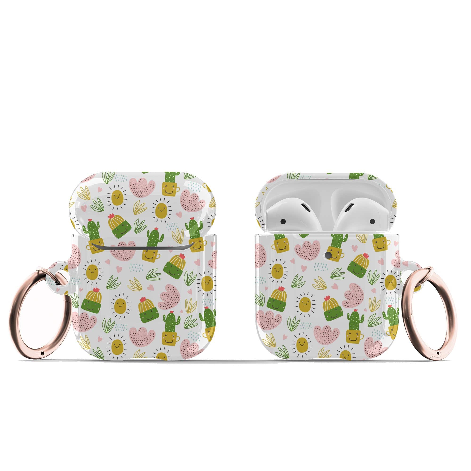 Prickly Sunshine | Cute Cactus Apple AirPods Case for AirPods 1&2 Rose Gold