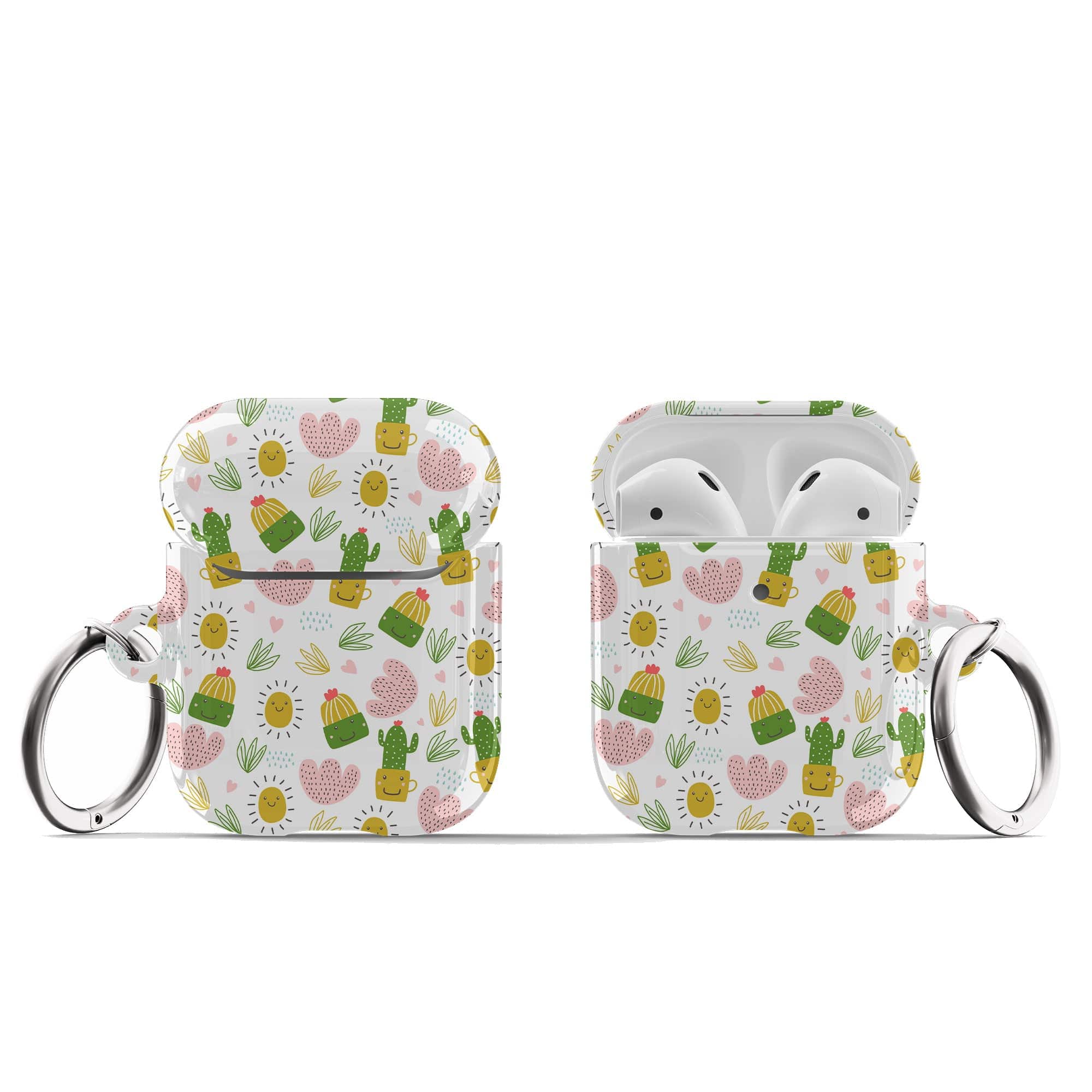 Prickly Sunshine | Cute Cactus Apple AirPods Case for AirPods 1&2 Silver