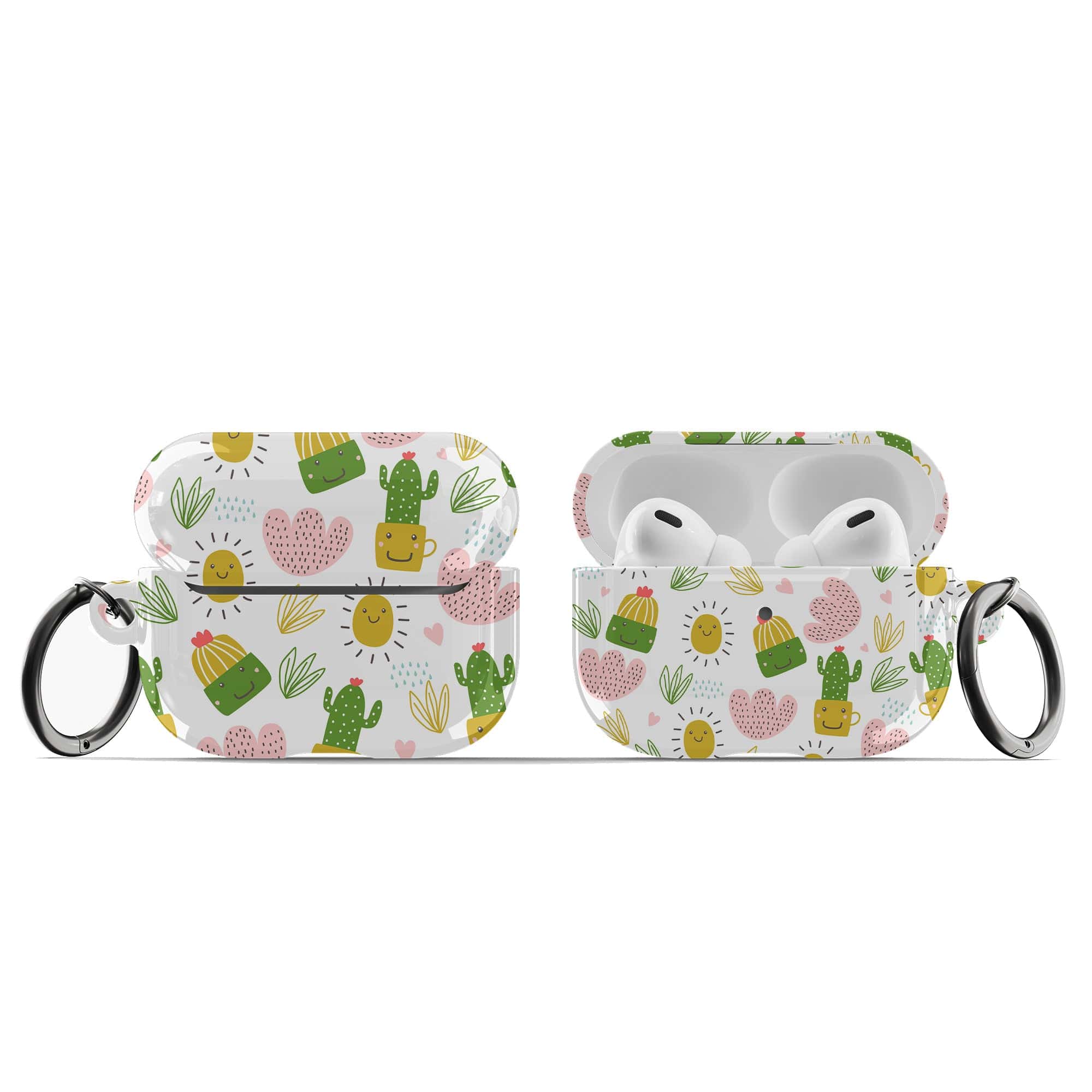 Prickly Sunshine | Cute Cactus Apple AirPods Case for AirPods 3 & AirPods Pro 1&2 Black