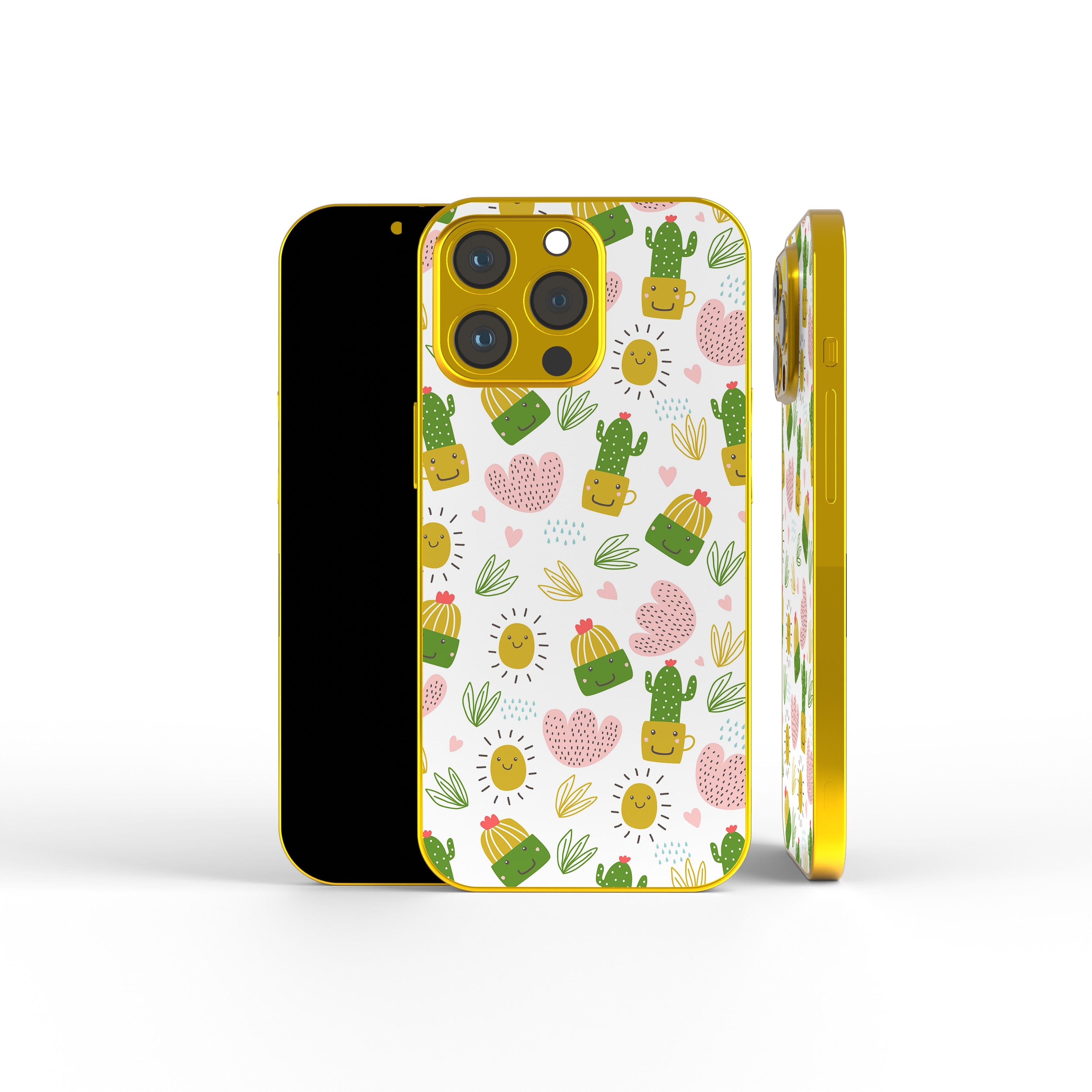 Prickly Sunshine | Cute Cactus Precious Metals Case in Gold