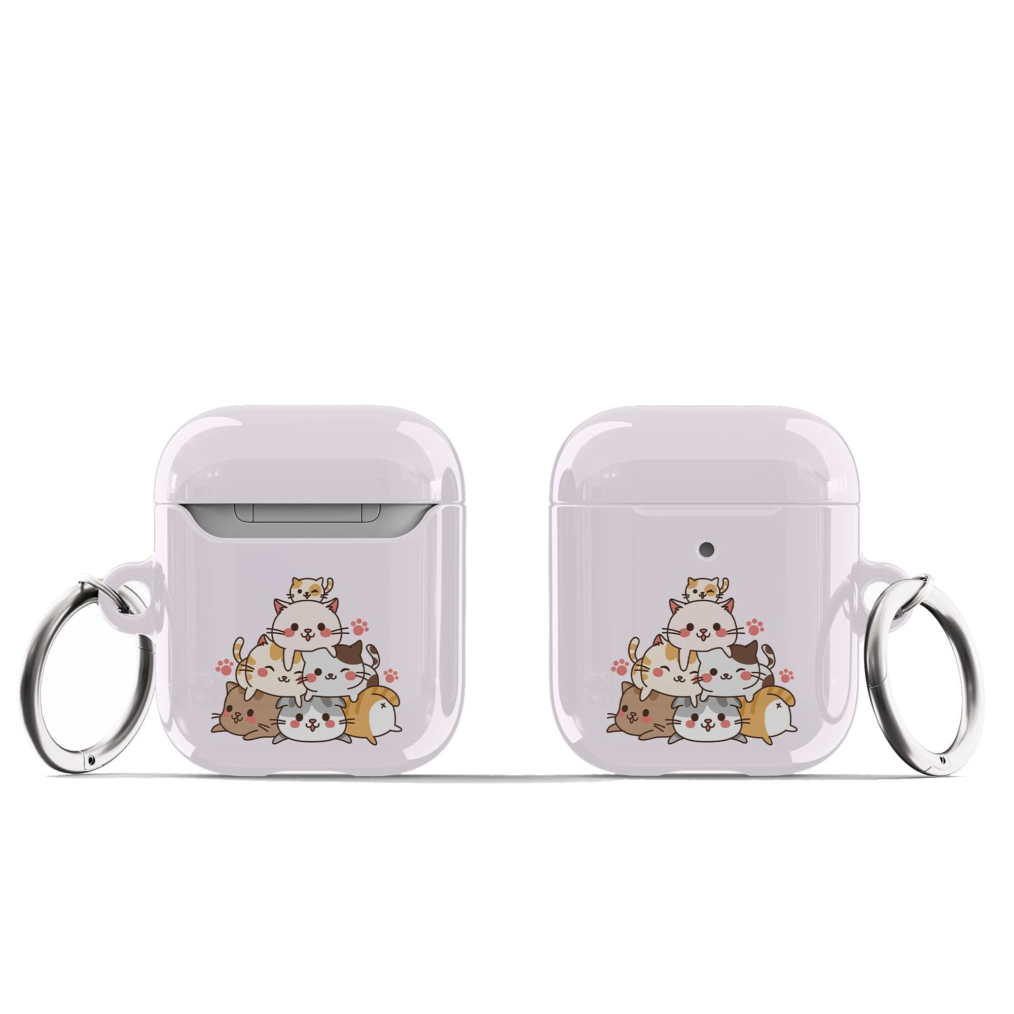 Purrramid | Cat  Apple AirPods Case for AirPods 1&2 Silver