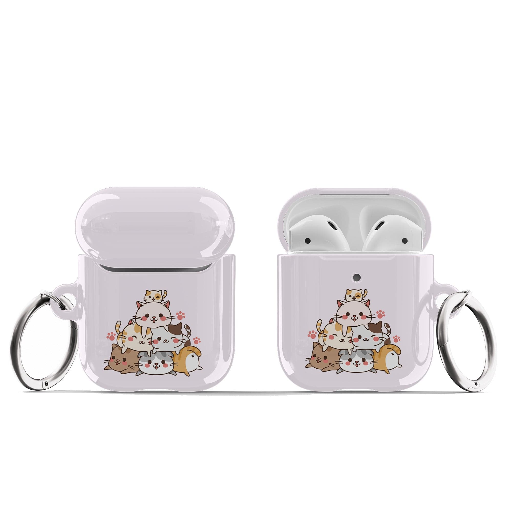 Purrramid | Cat  Apple AirPods Case for AirPods 1&2 Silver