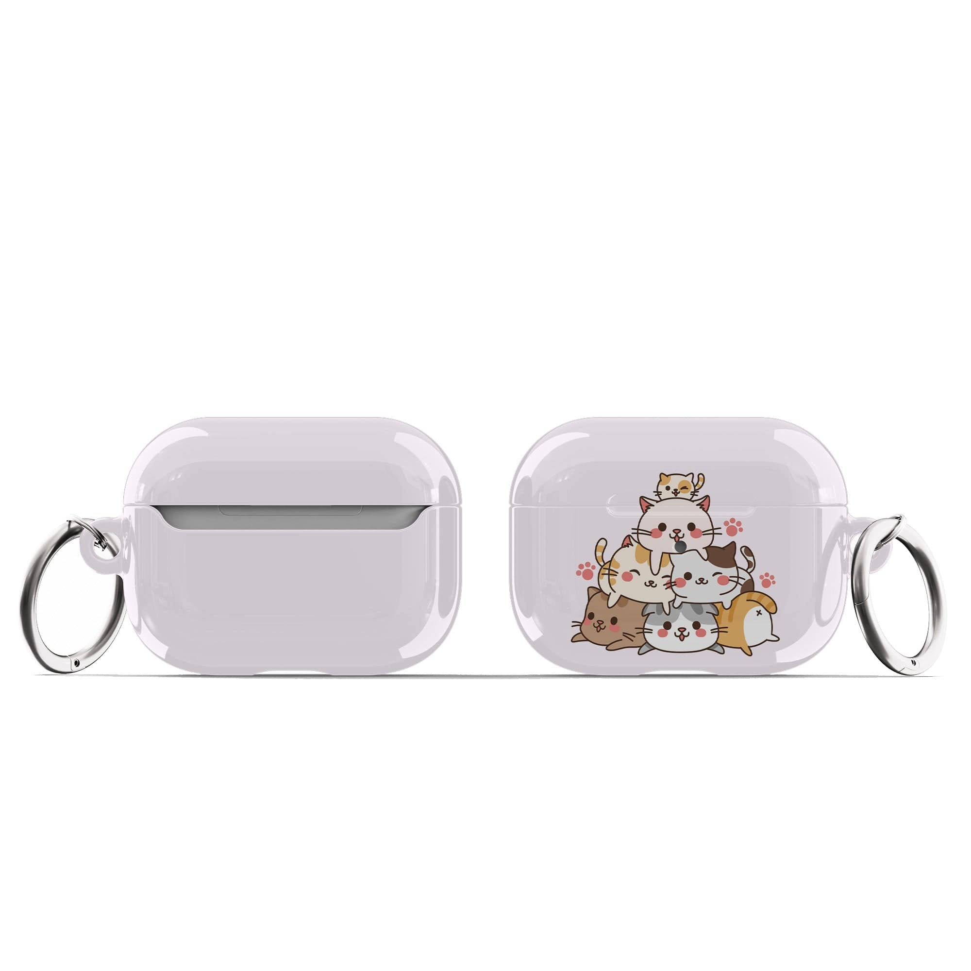 Purrramid | Cat  Apple AirPods Case for AirPods 3 & AirPods Pro 1&2 Silver