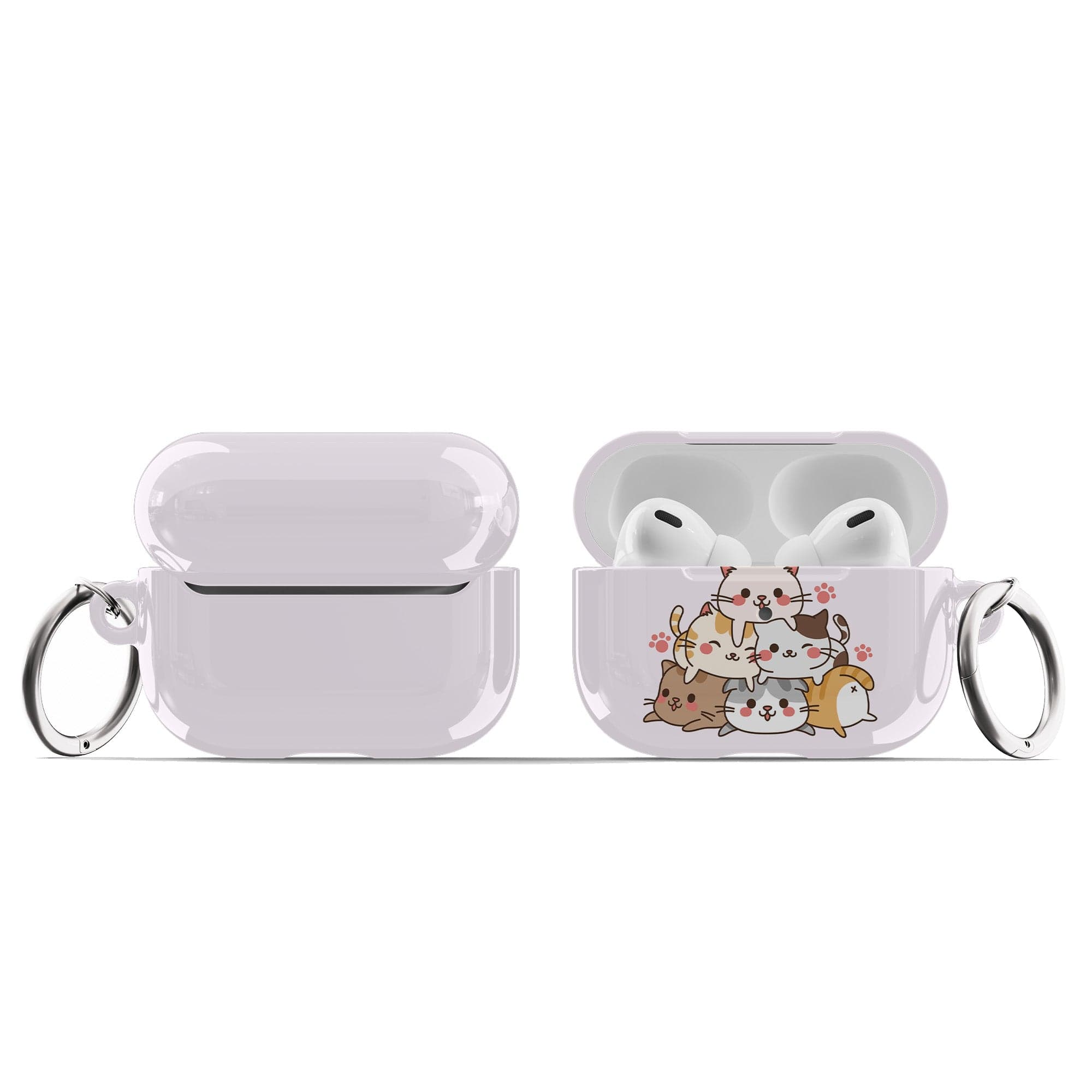 Purrramid | Cat  Apple AirPods Case for AirPods 3 & AirPods Pro 1&2 Silver