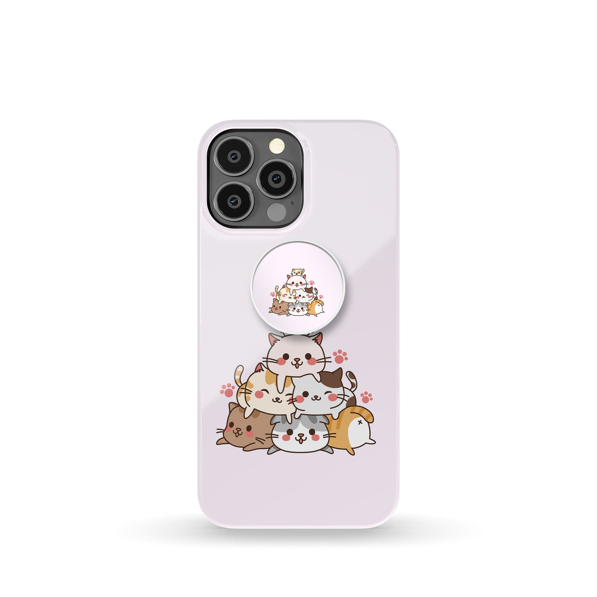 Purrramid | Cat Foldable Phone Grip in White