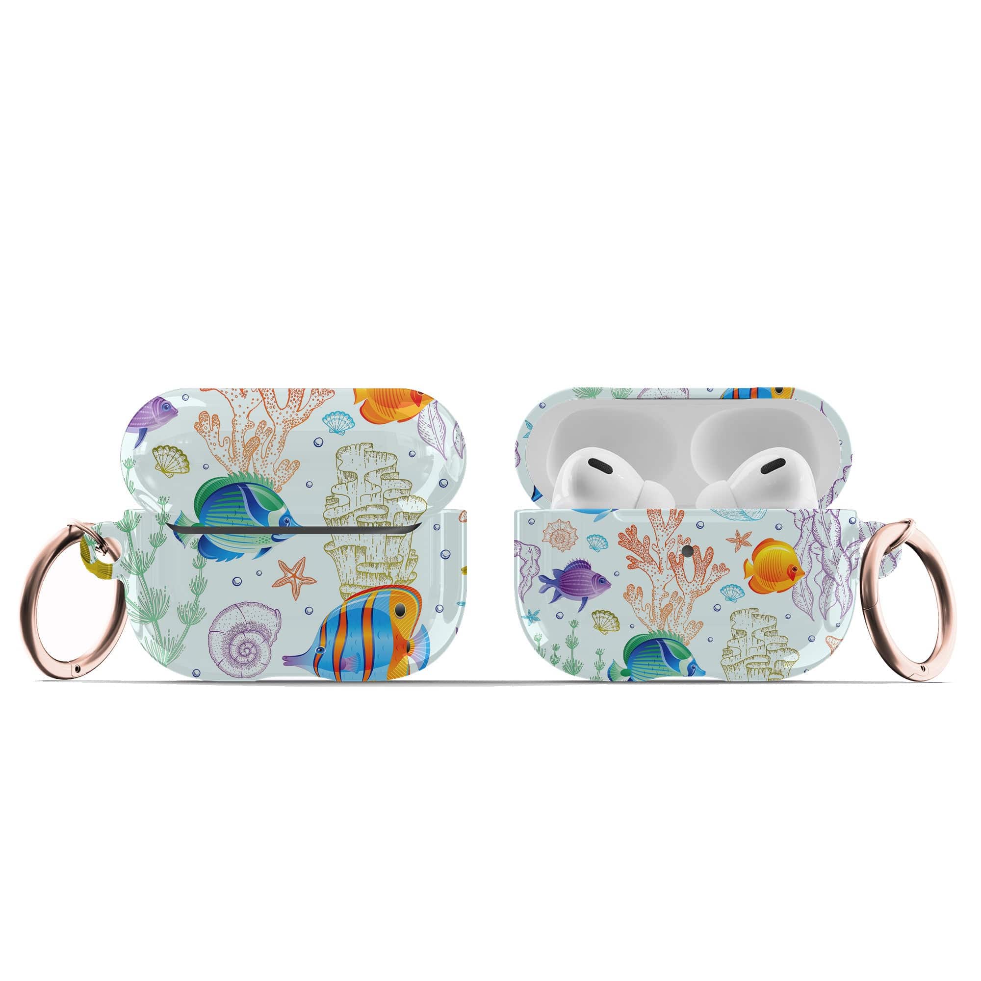 Radiant Reef | Tropical Fish Apple AirPods Case for AirPods 3 & AirPods Pro 1&2 Rose Gold