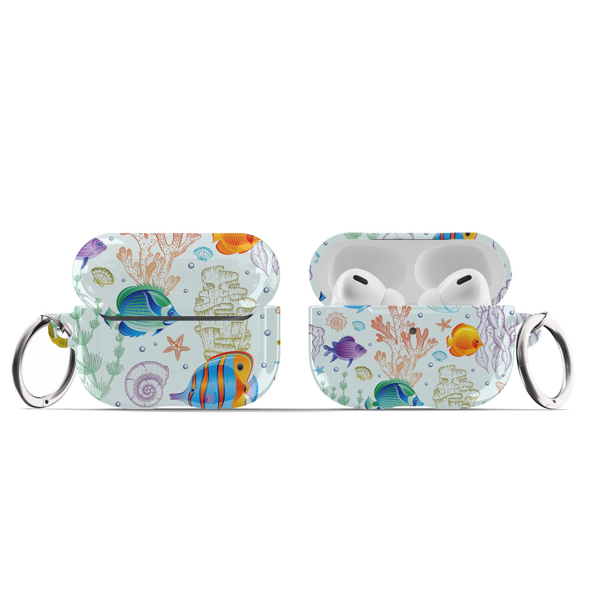 Radiant Reef | Tropical Fish Apple AirPods Case for AirPods 3 & AirPods Pro 1&2 Silver