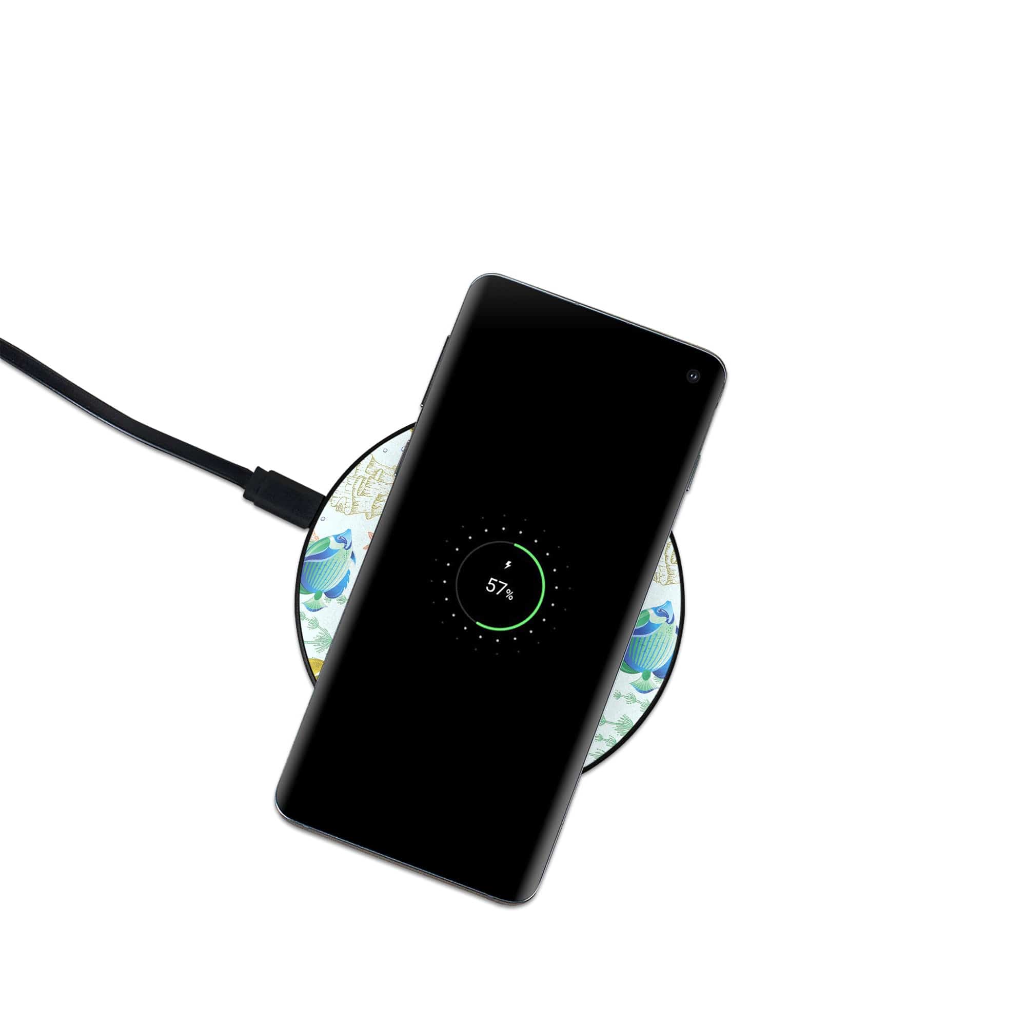 Radiant Reef | Tropical Fish Wireless Charging Pad in Black