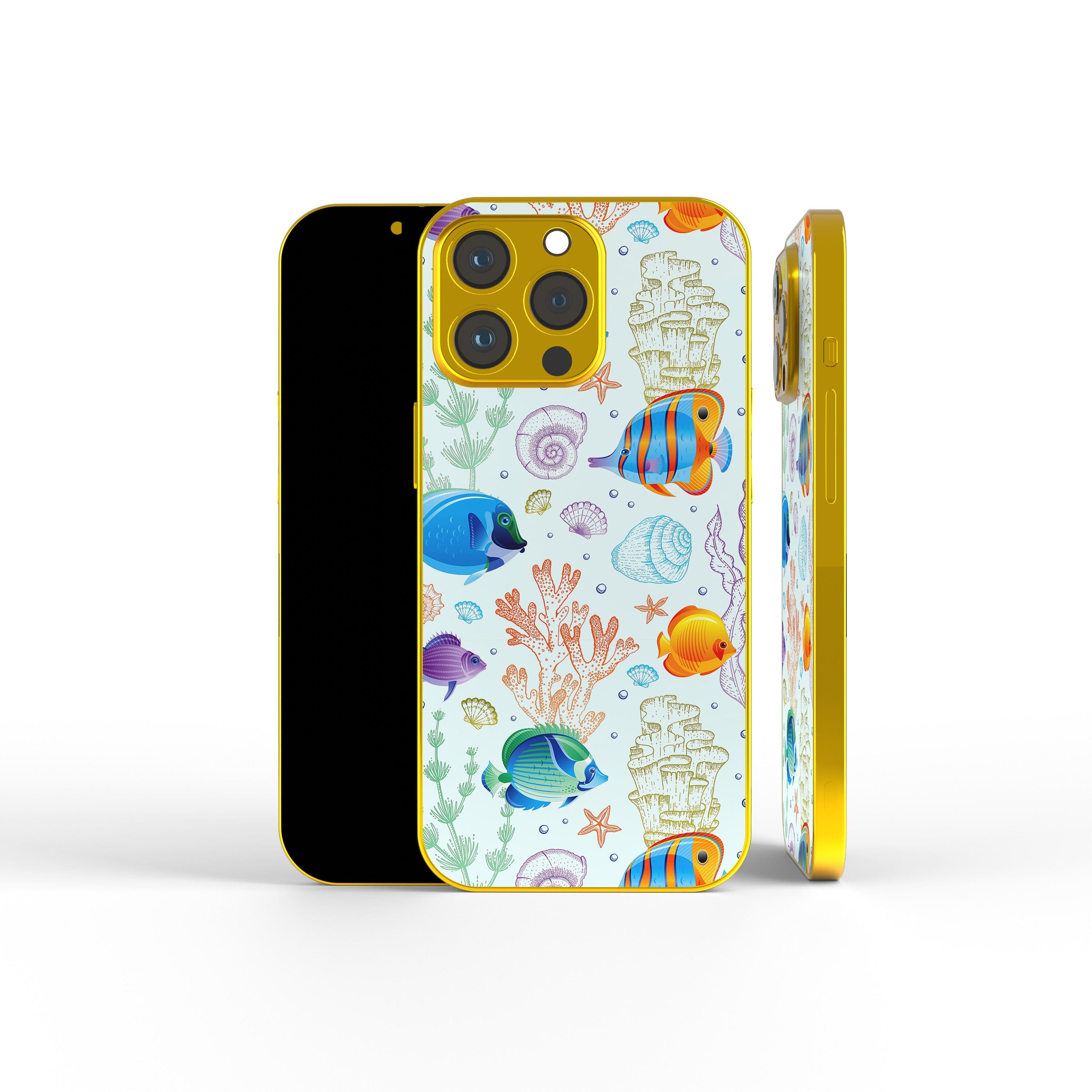 Radiant Reef | Tropical Fish Precious Metals Case in Gold