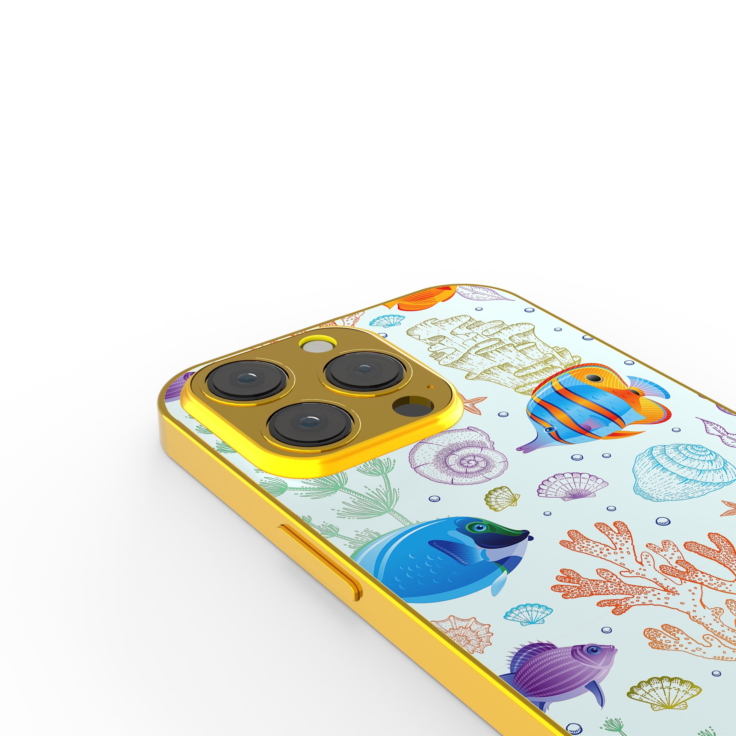 Radiant Reef | Tropical Fish Precious Metals Case in Gold