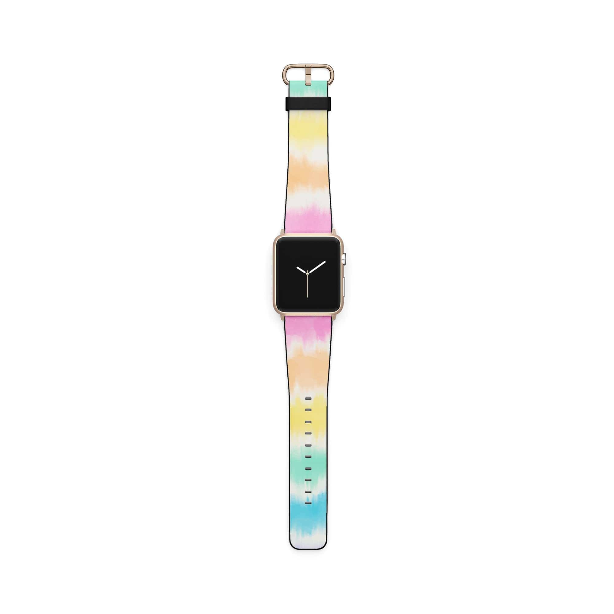 Rainbow Static | Tie Dye Apple Watch Band for 38/40/41 mm Watch in Gold