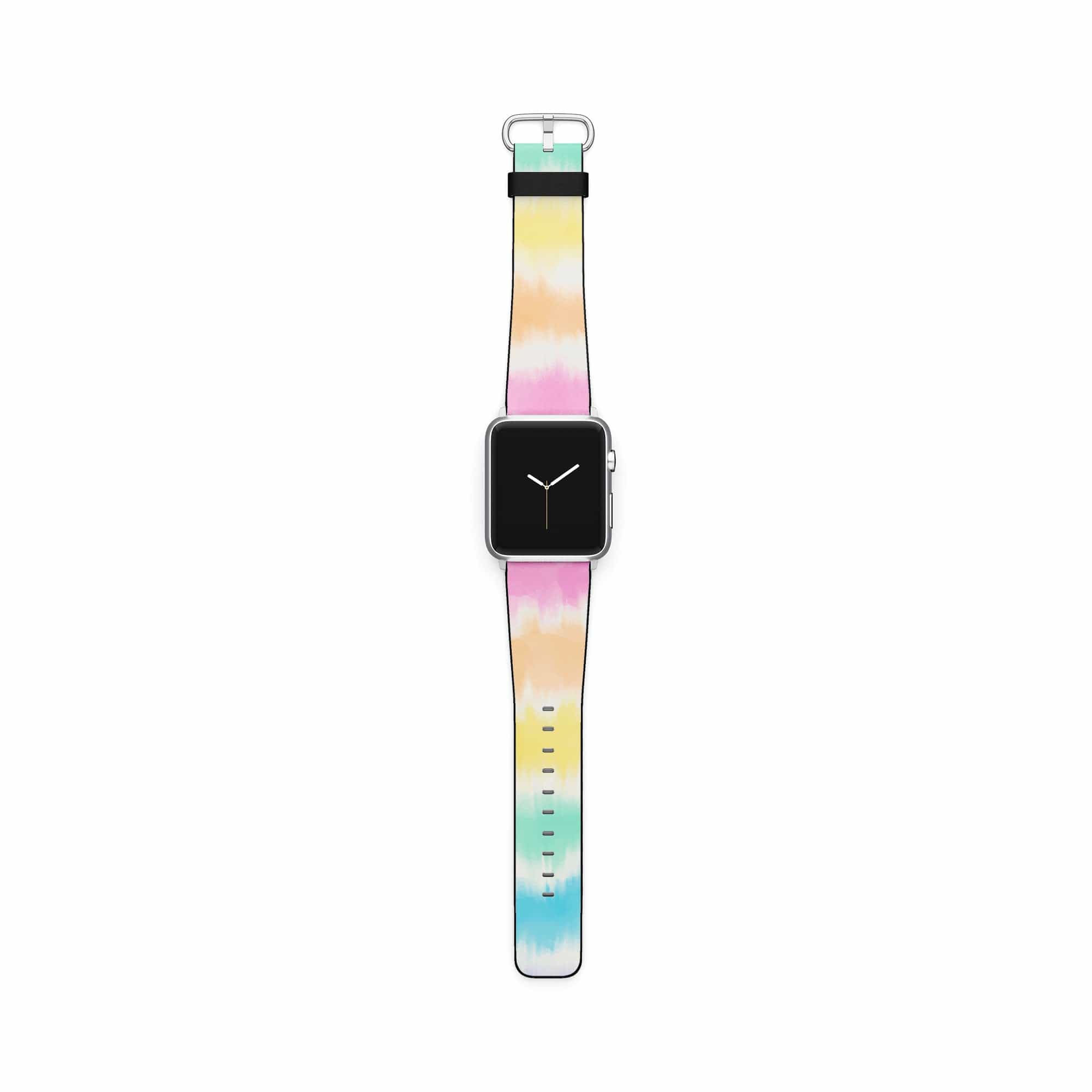 Rainbow Static | Tie Dye Apple Watch Band for 38/40/41 mm Watch in Silver