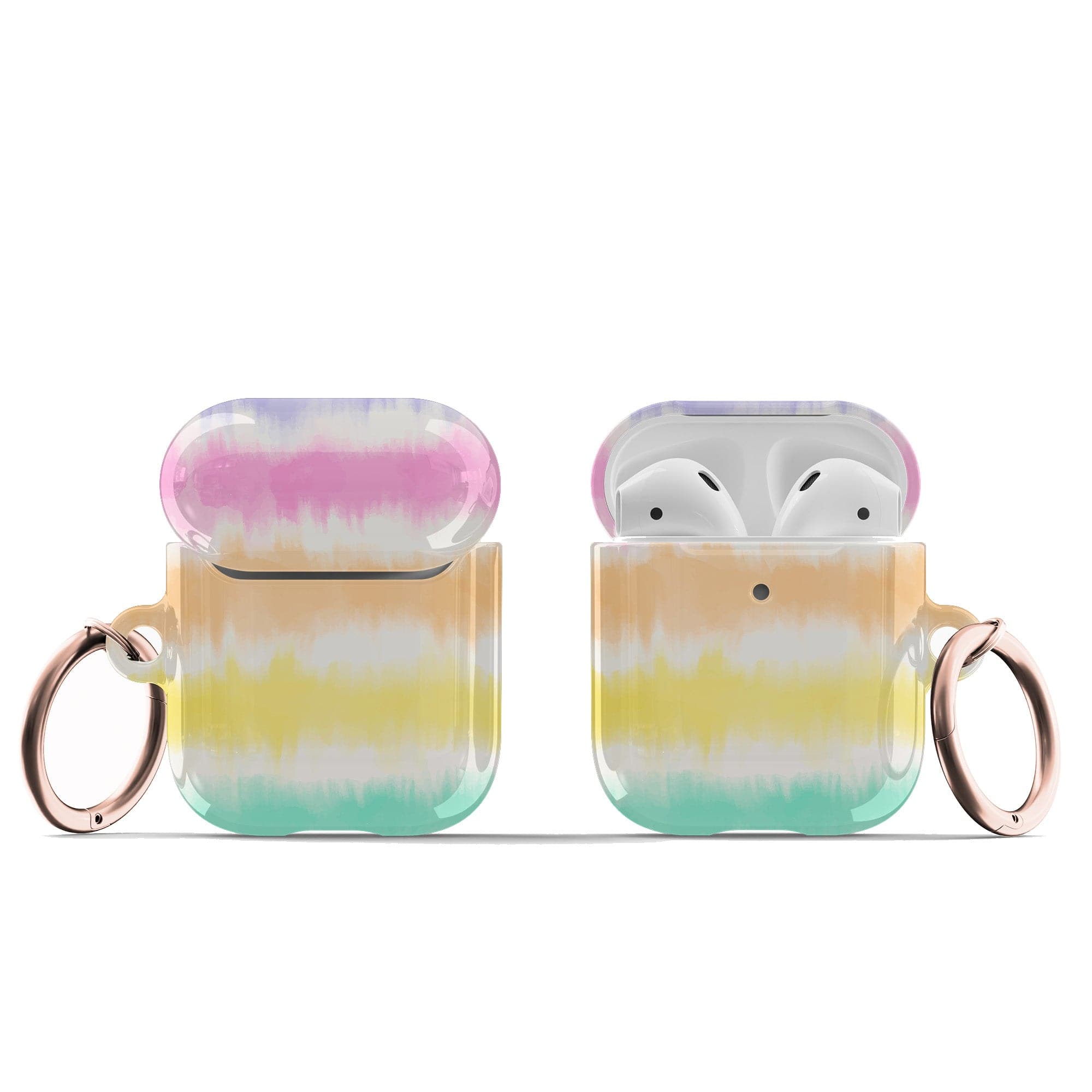 Rainbow Static | Tie Dye Apple AirPods Case for AirPods 1&2 Rose Gold