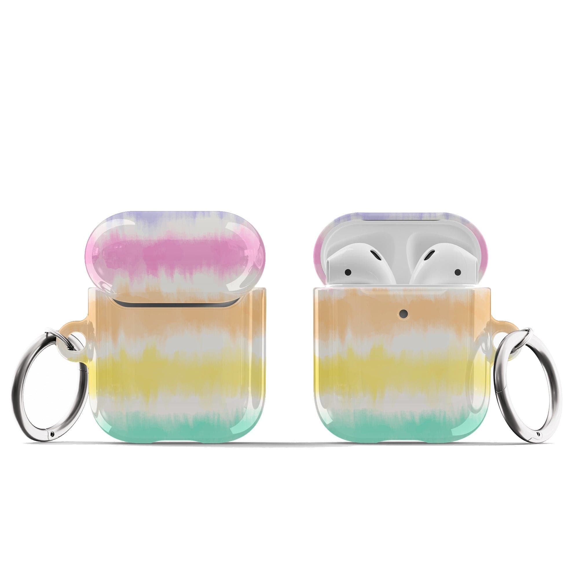 Rainbow Static | Tie Dye Apple AirPods Case for AirPods 1&2 Silver