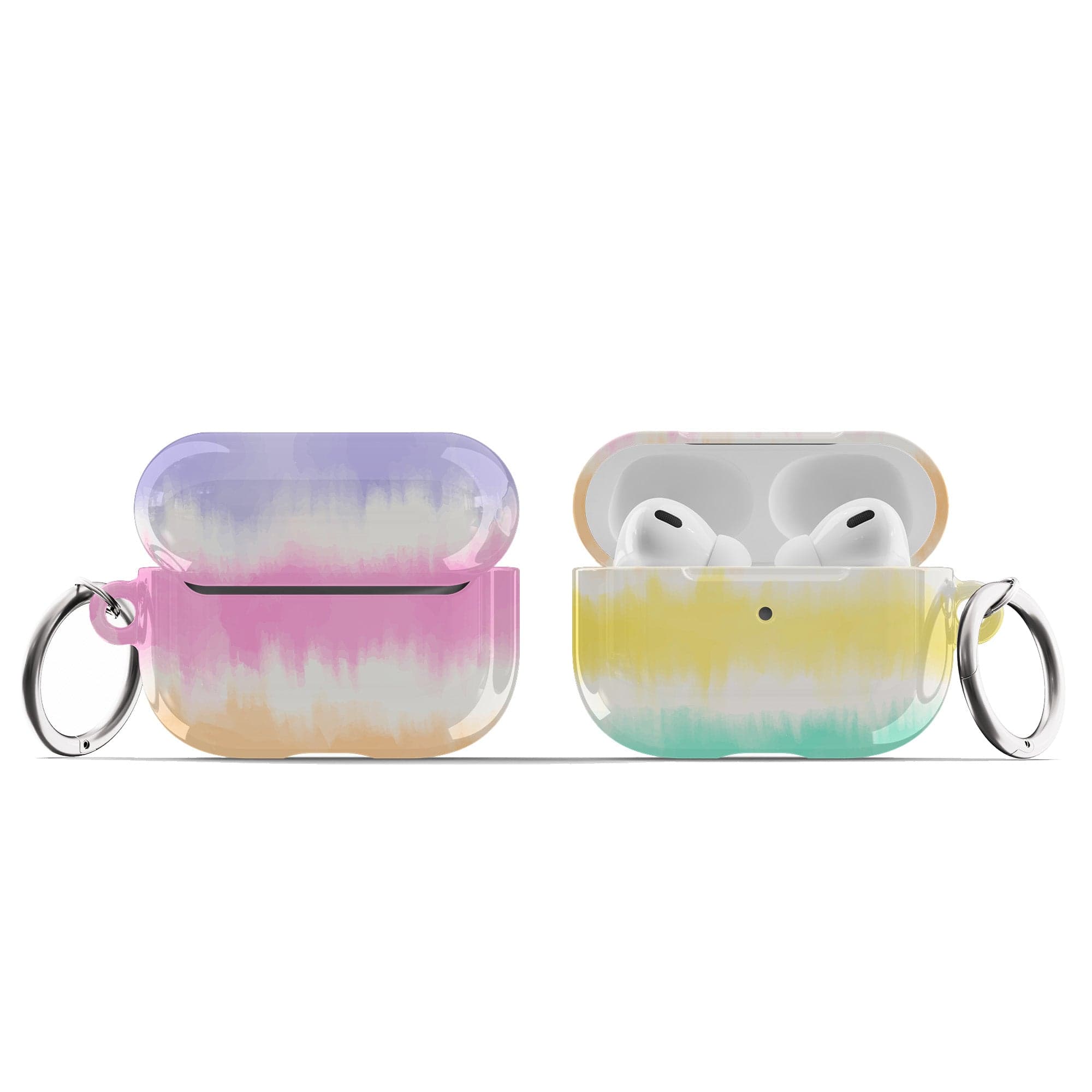 Rainbow Static | Tie Dye Apple AirPods Case for AirPods 3 & AirPods Pro 1&2 Silver