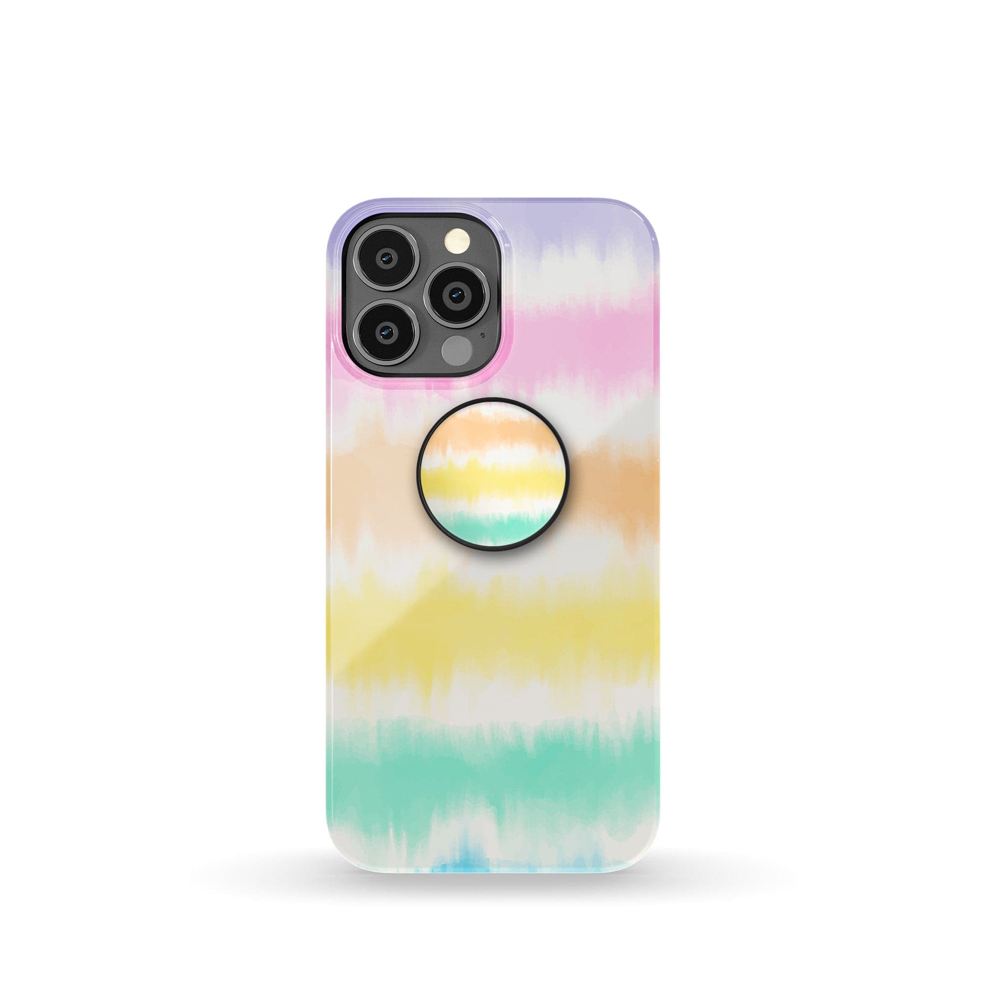 Rainbow Static | Tie Dye Foldable Phone Grip in Black