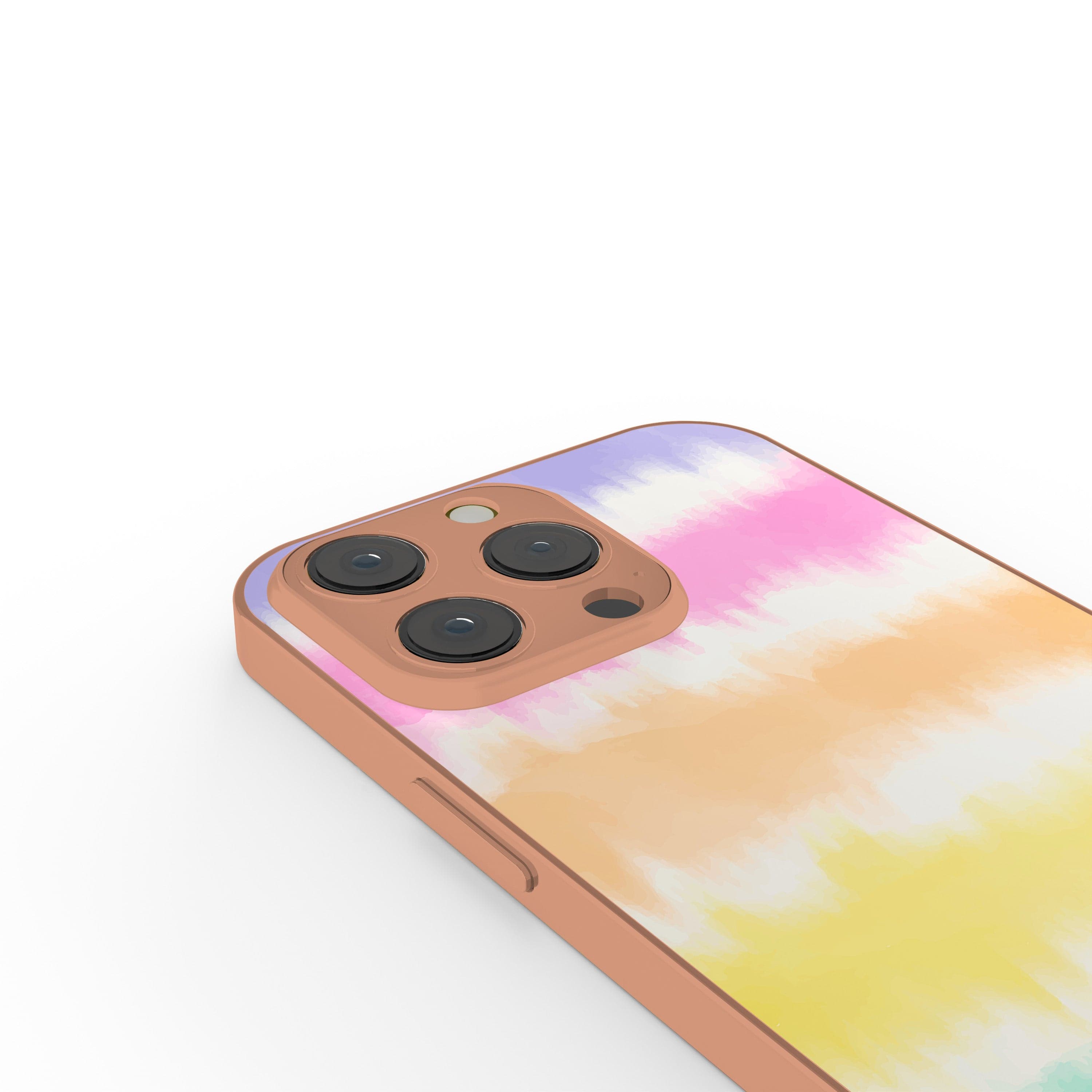 Rainbow Static | Tie Dye Precious Metals Case in Rose Gold