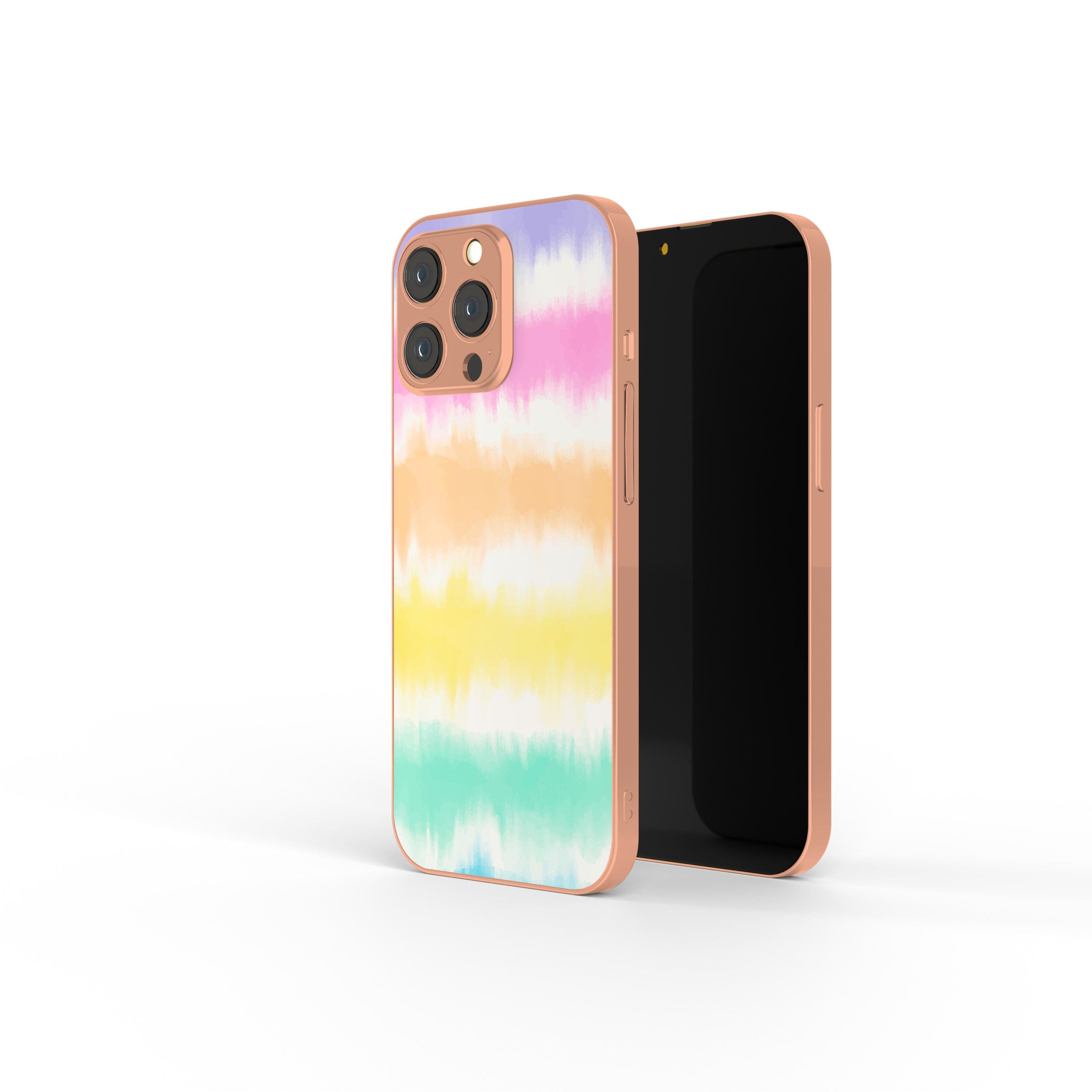 Rainbow Static | Tie Dye Precious Metals Case in Rose Gold