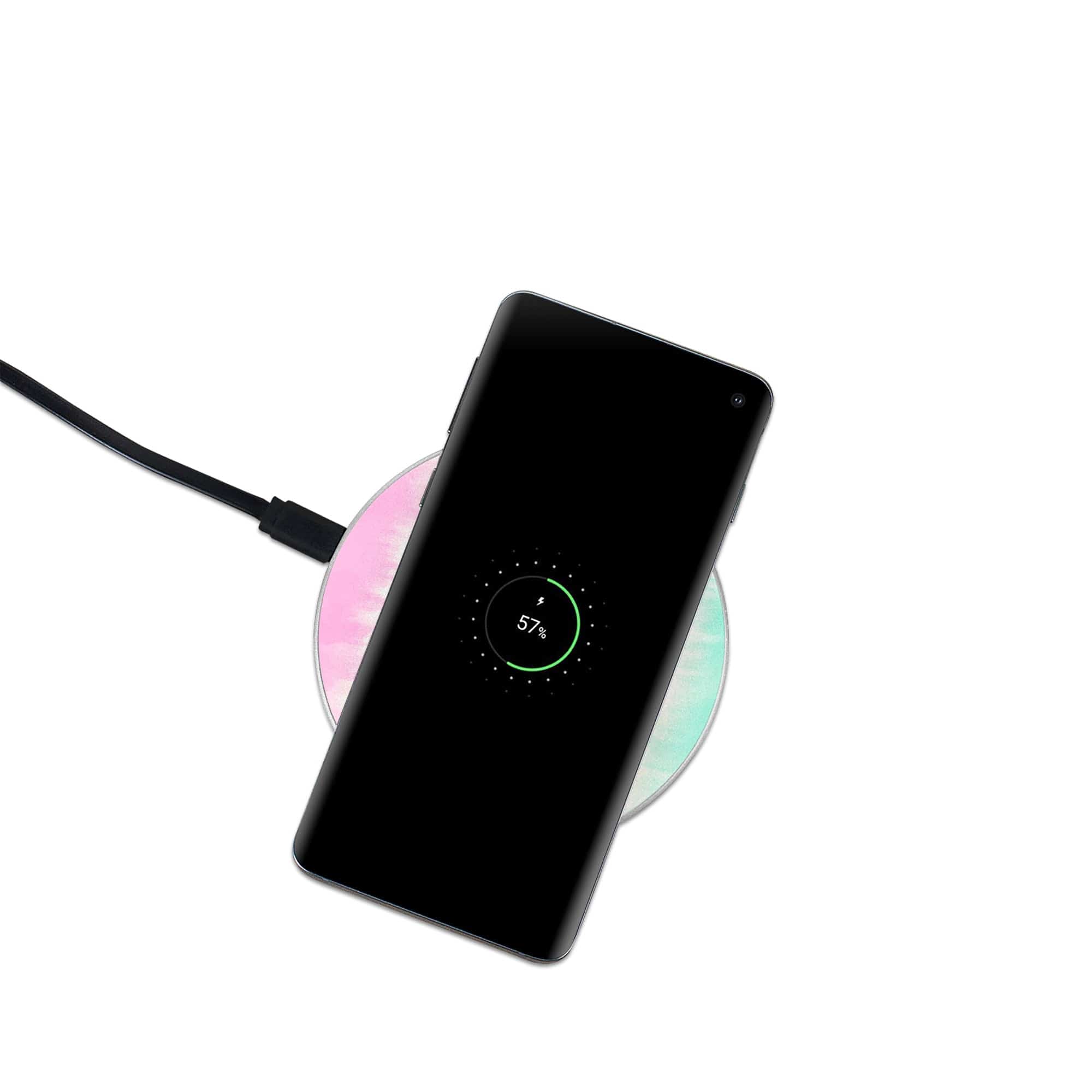 Rainbow Static | Tie Dye Wireless Charging Pad in Silver