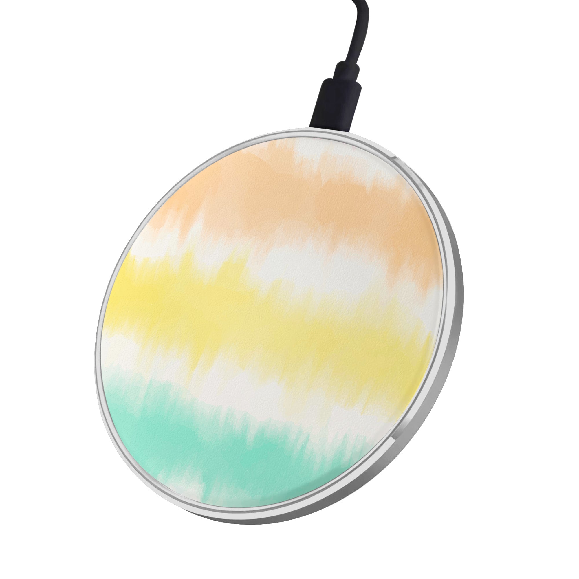 Rainbow Static | Tie Dye Wireless Charging Pad in Silver