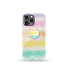 Rainbow Static | Tie Dye Foldable Phone Grip in White