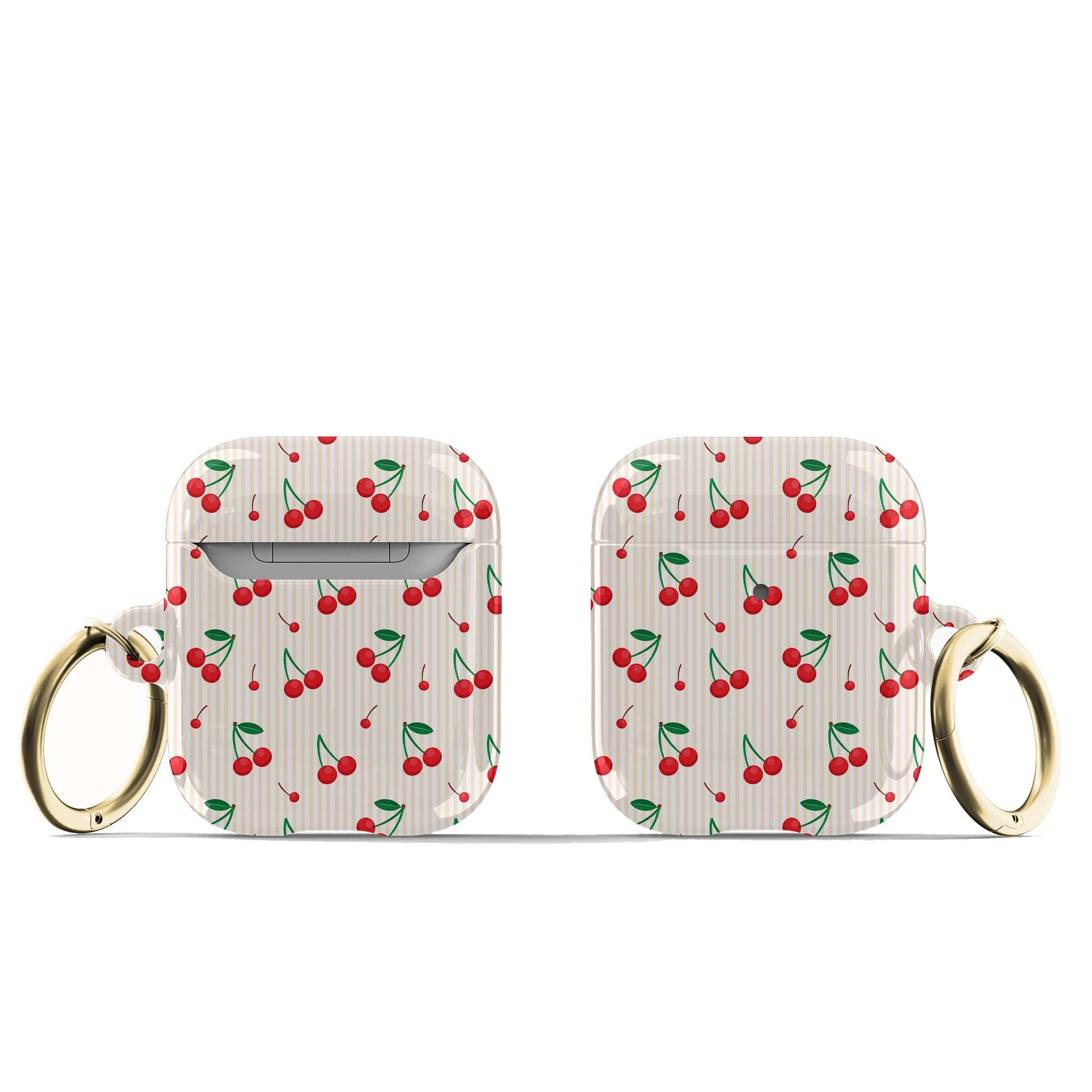 Retro Fruit | Cherry Apple AirPods Case for AirPods 1&2 Gold