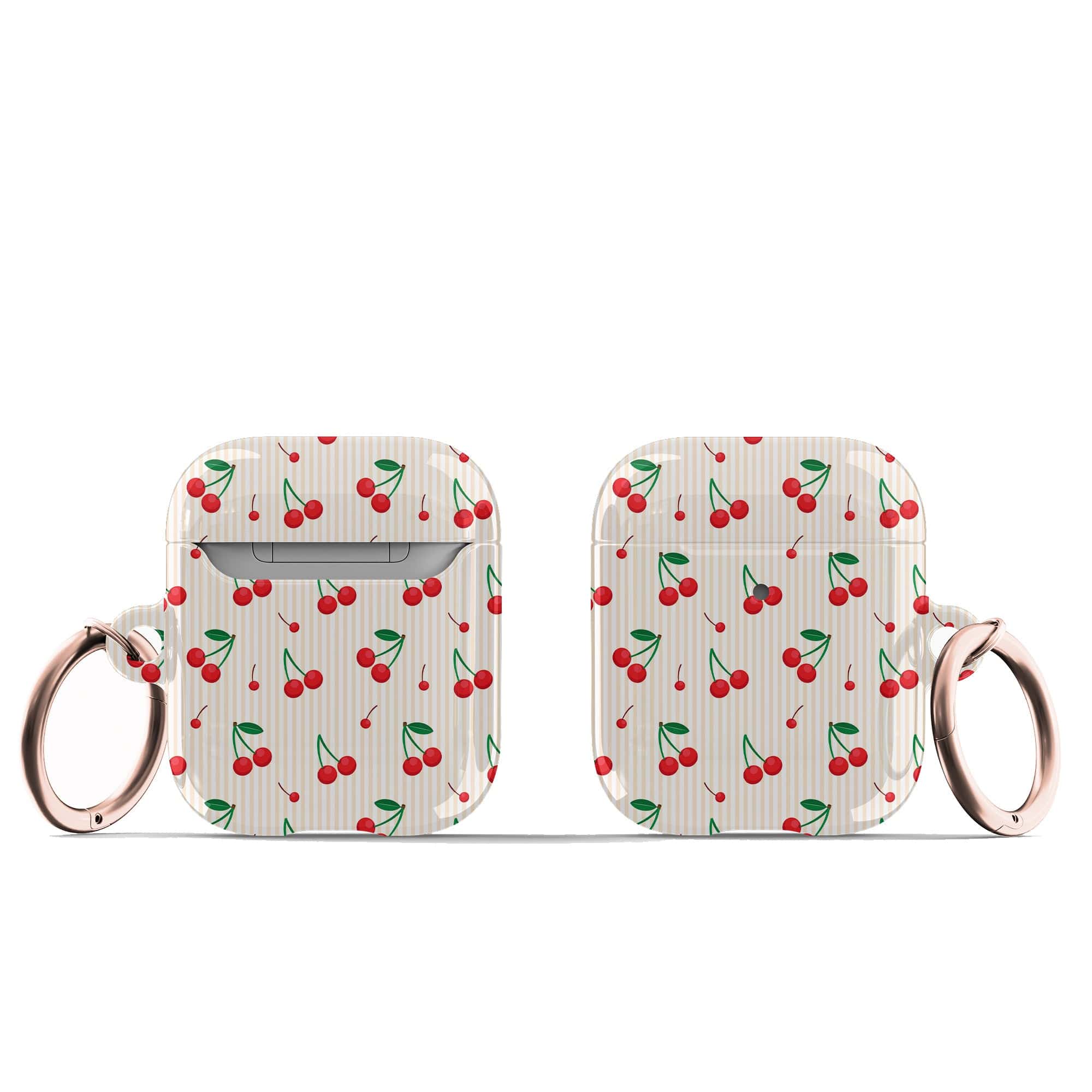 Retro Fruit | Cherry Apple AirPods Case for AirPods 1&2 Rose Gold