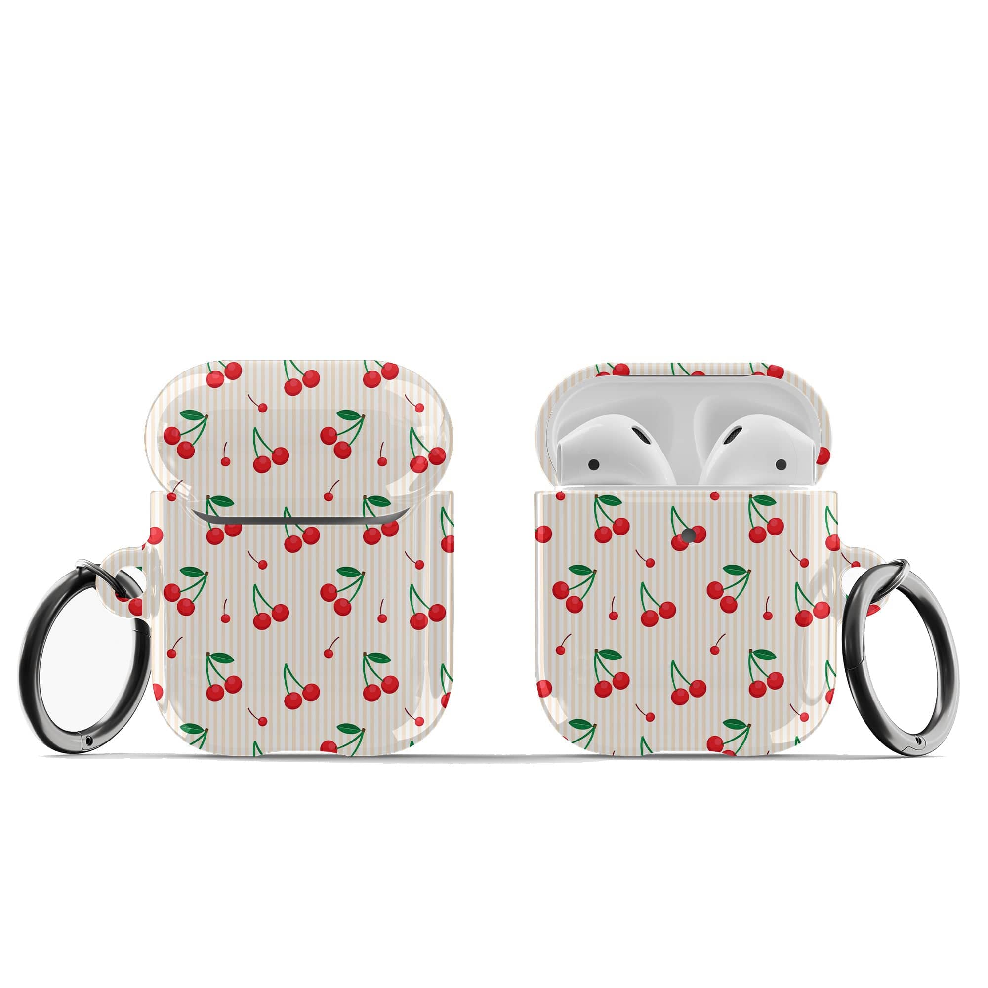 Retro Fruit | Cherry Apple AirPods Case for AirPods 1&2 Black