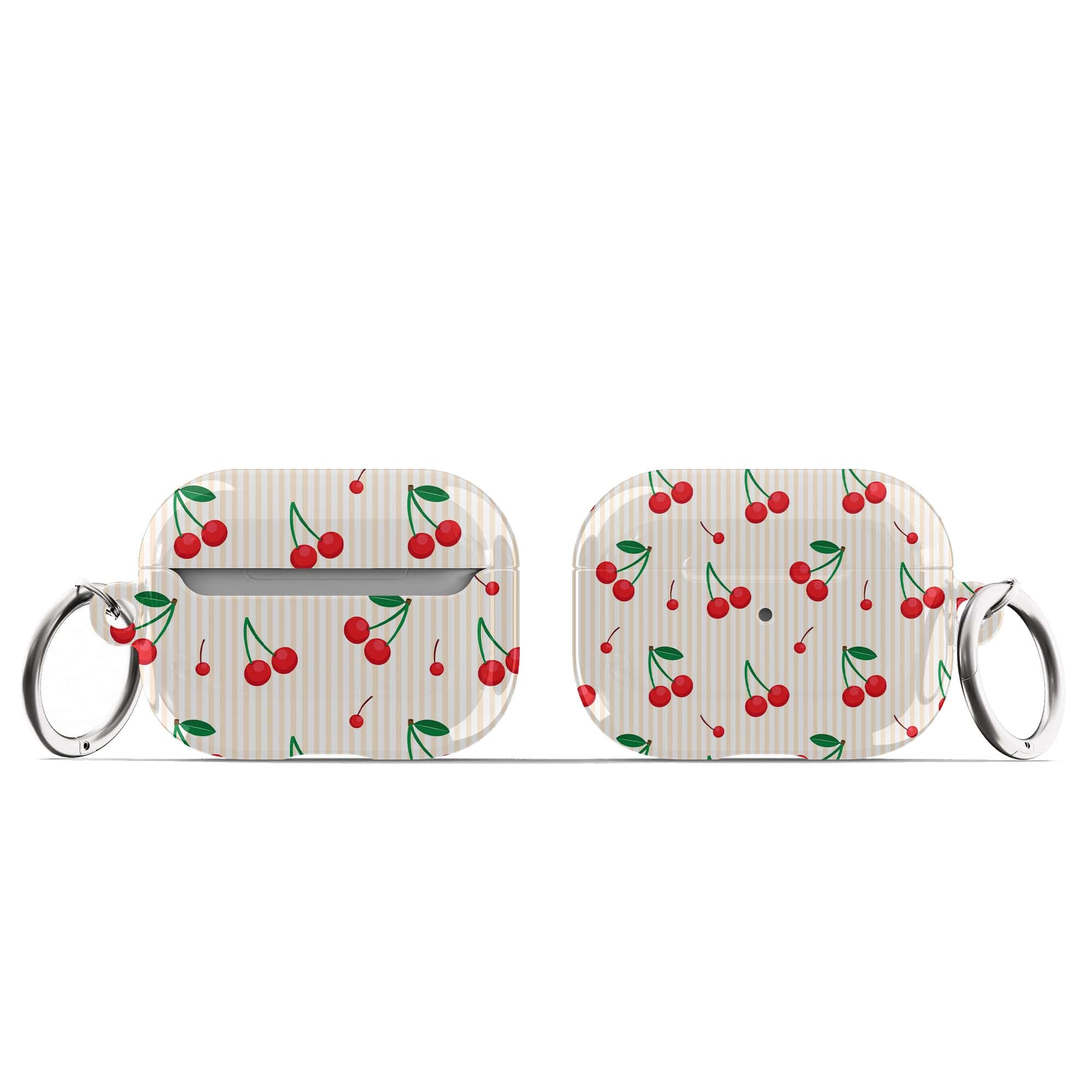 Retro Fruit | Cherry Apple AirPods Case for AirPods 3 & AirPods Pro 1&2 Silver