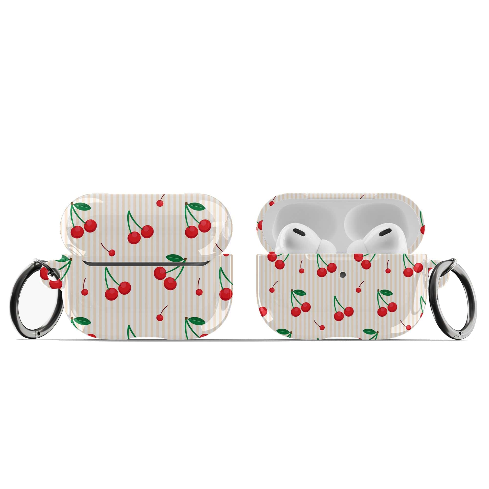 Retro Fruit | Cherry Apple AirPods Case for AirPods 3 & AirPods Pro 1&2 Black