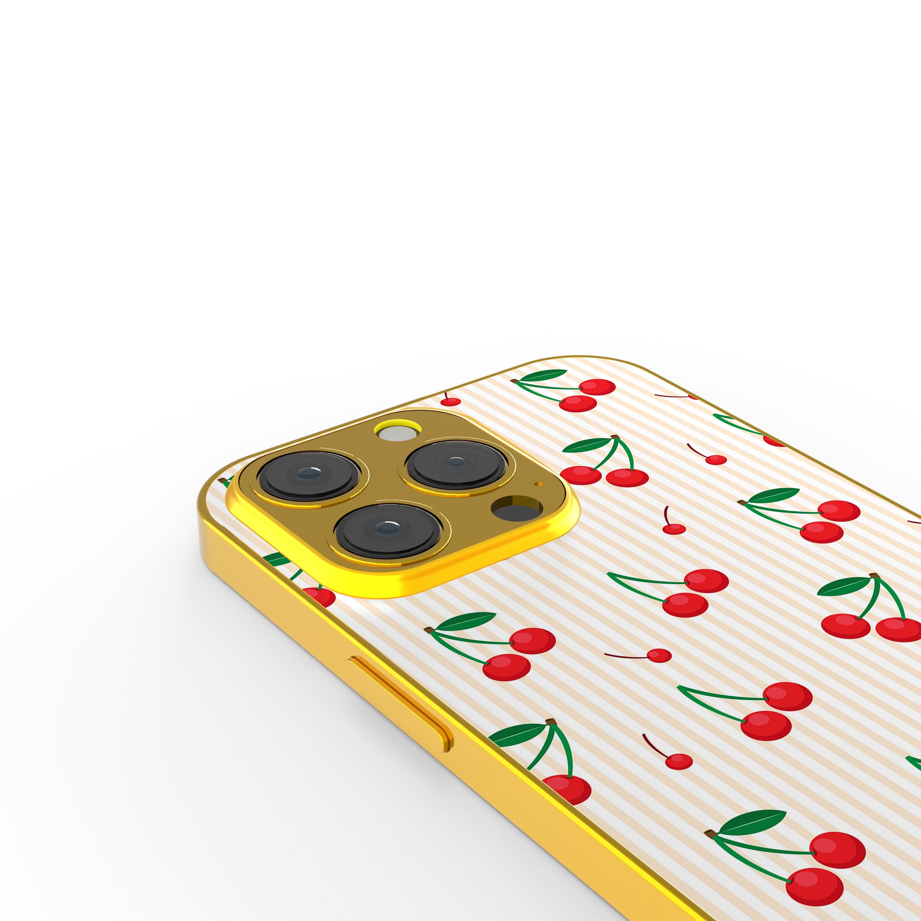 Retro Fruit | Cherry Precious Metals Case in Gold