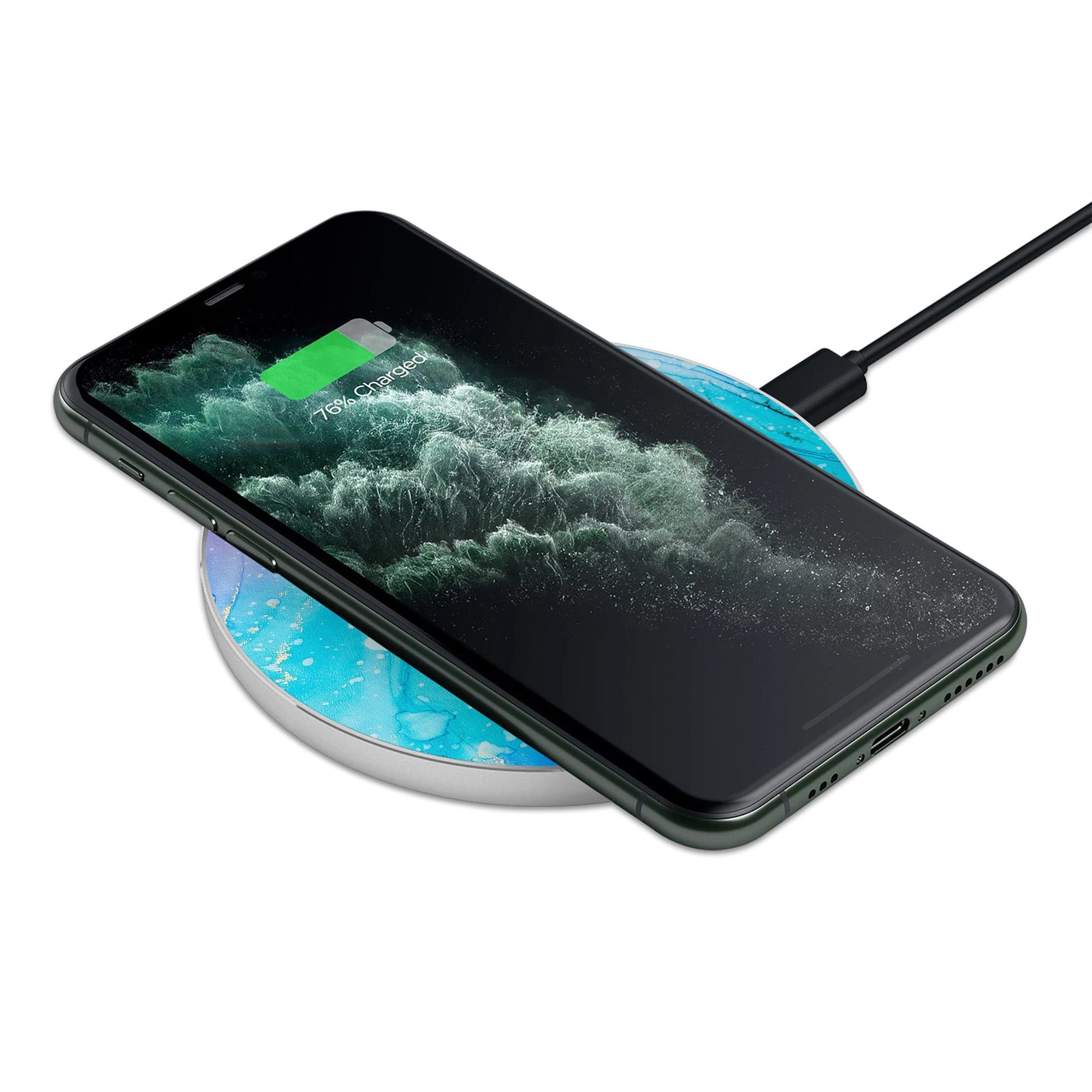 Sea Stranger | Marble Wireless Charging Pad in Silver