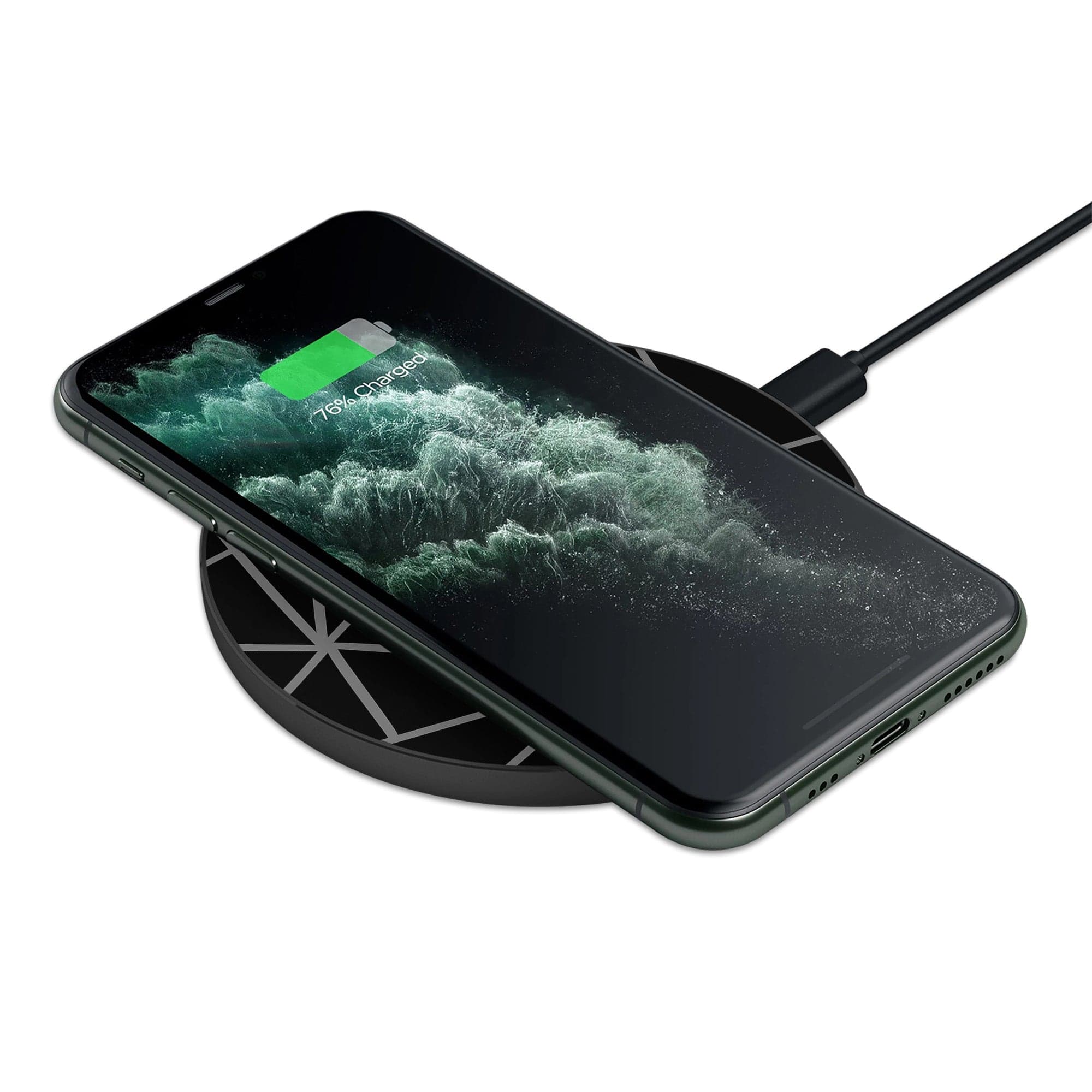 Simple Geometry | Minimalistic Geometrical Wireless Charging Pad in Black